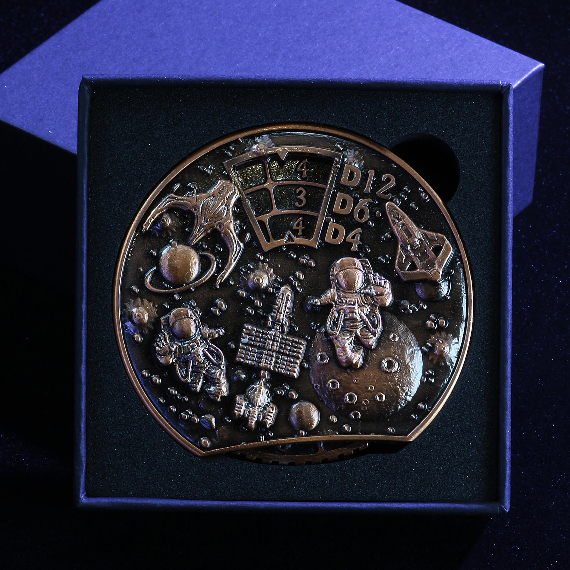 Astronaut 7 in 1 Roulette Metal DND Dice Fidget Spinner Gyroid Dice - Dice of Dragons