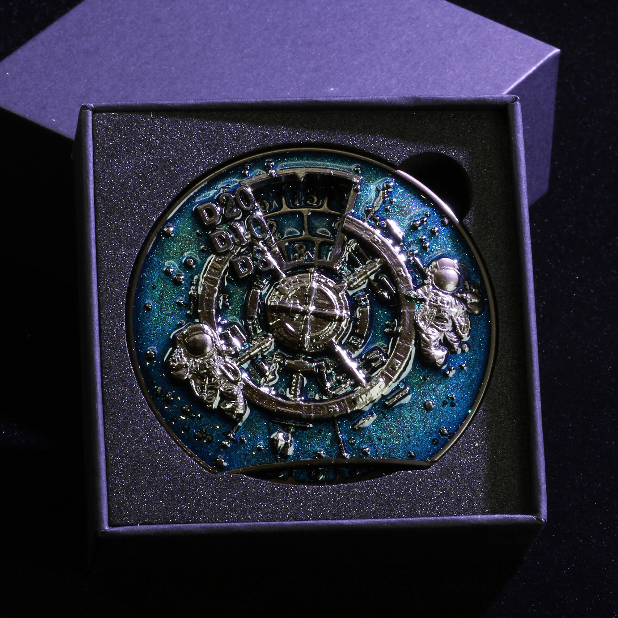 Astronaut 7 in 1 Roulette Metal DND Dice Fidget Spinner Gyroid Dice - Dice of Dragons