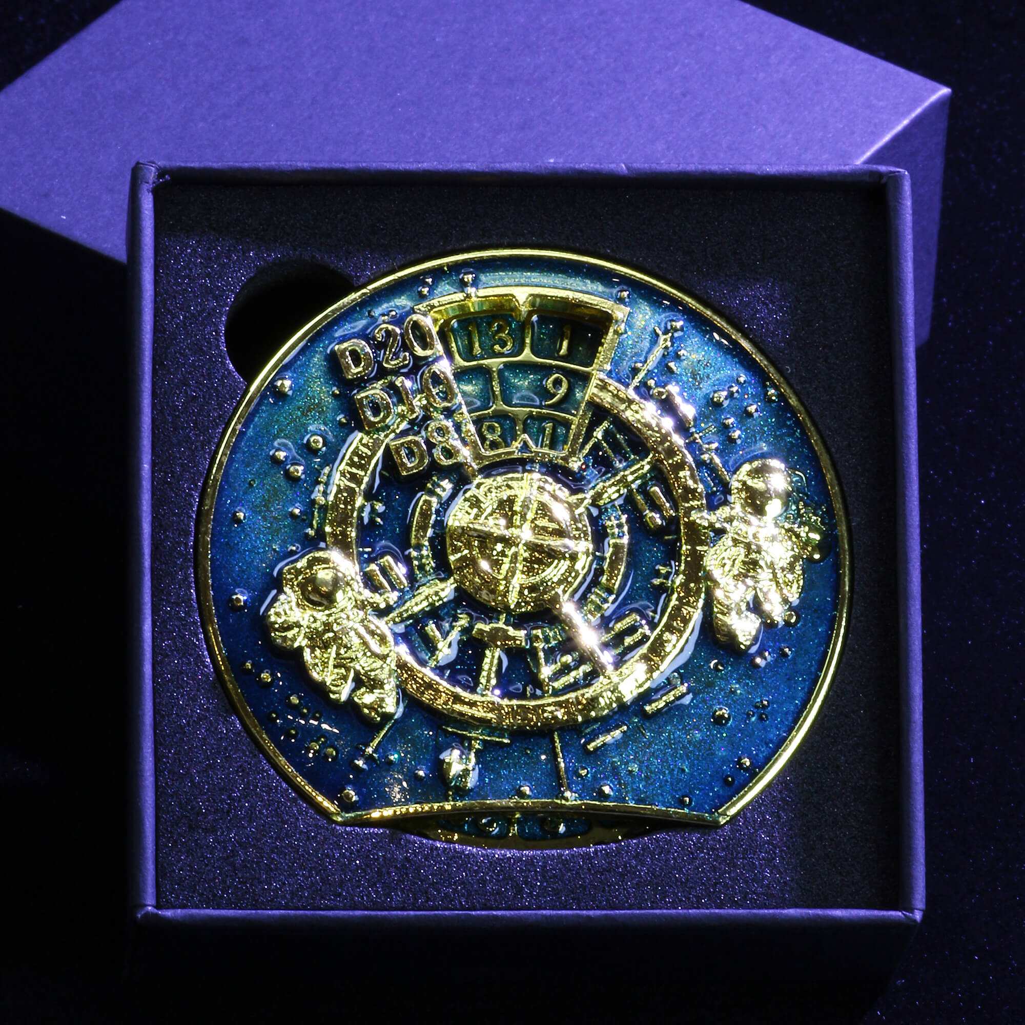 Astronaut 7 in 1 Roulette Metal DND Dice Fidget Spinner Gyroid Dice - Dice of Dragons