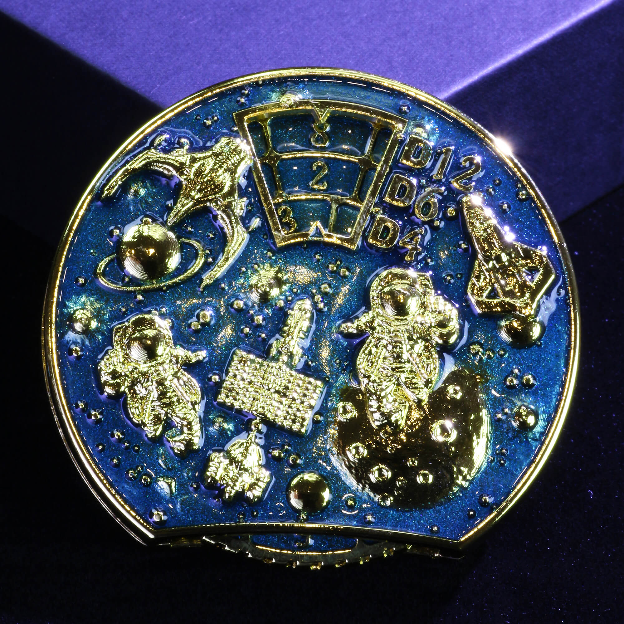 Astronaut 7 in 1 Roulette Metal DND Dice Fidget Spinner Gyroid Dice - Dice of Dragons