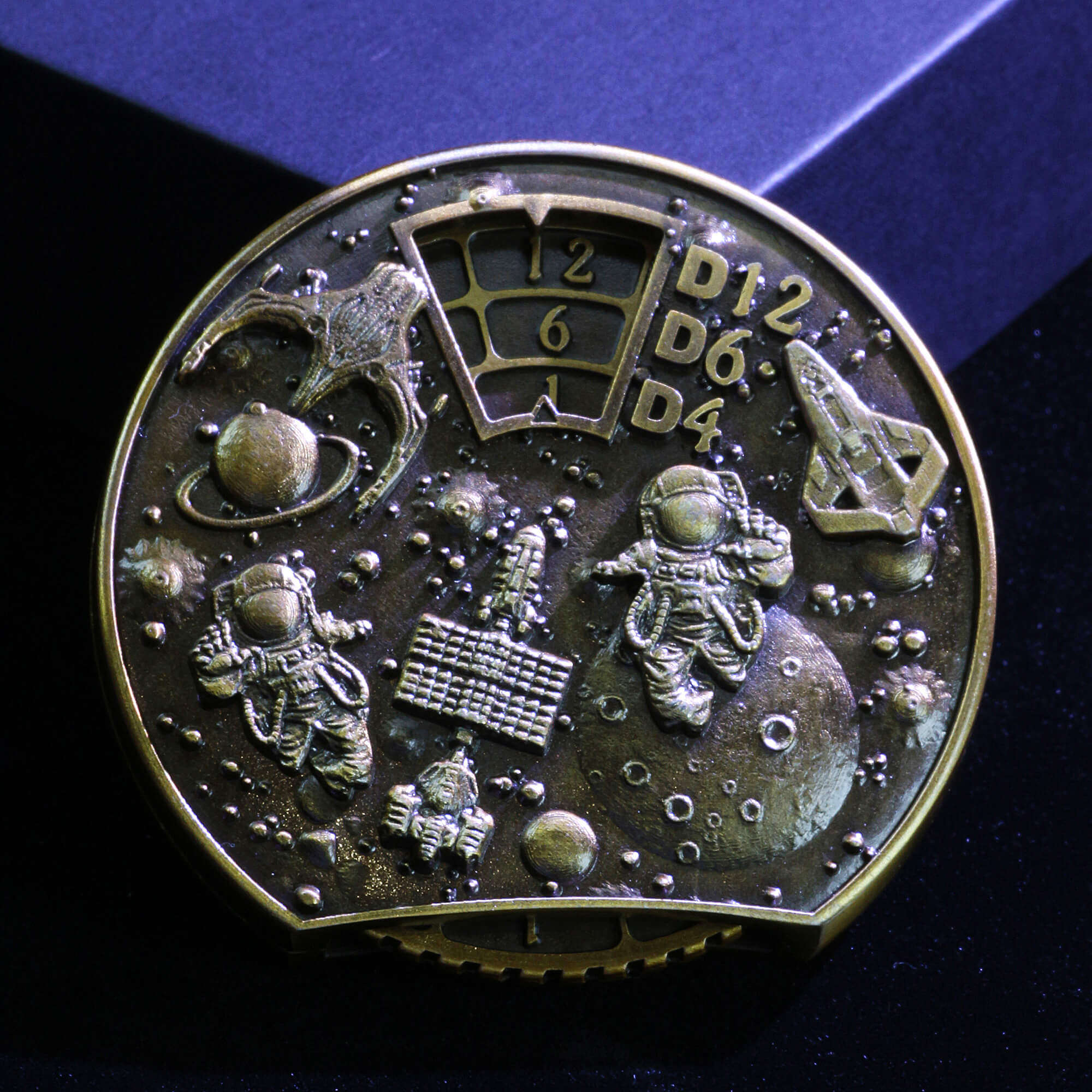 Astronaut 7 in 1 Roulette Metal DND Dice Fidget Spinner Gyroid Dice - Dice of Dragons