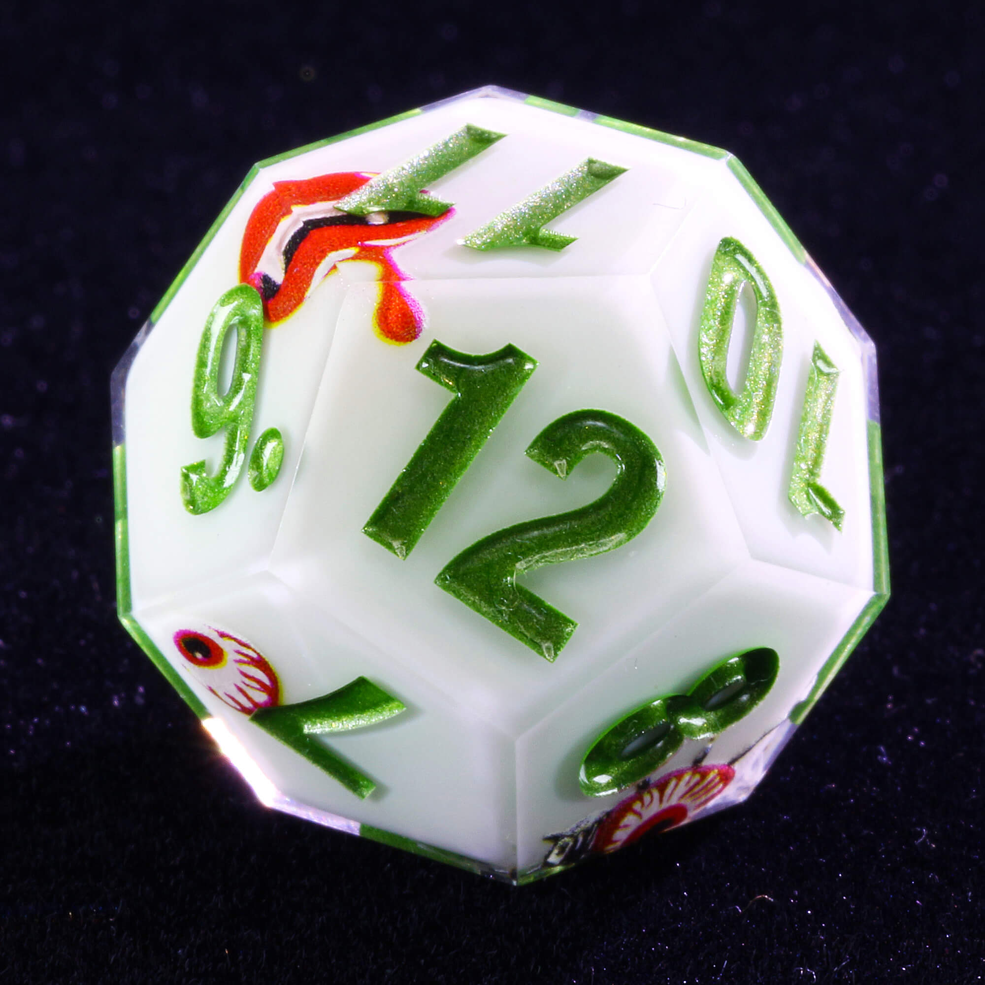 Awesome 7 Polyhedral Resin Dice Set DD Spider White - Dice of Dragons