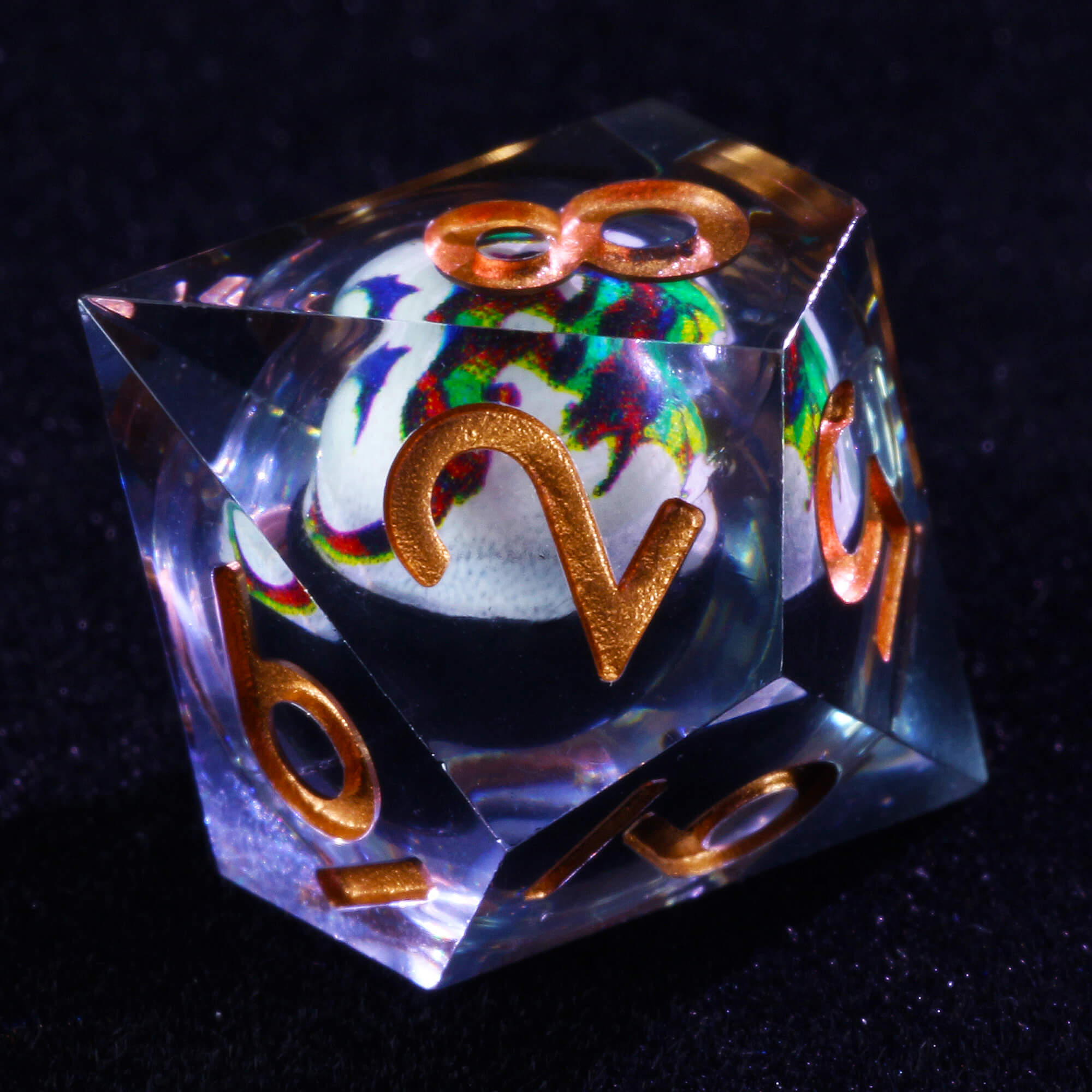 Cool 7 Polyhedral Dragon Liquid Core DD Dice Sets - Dice of Dragons