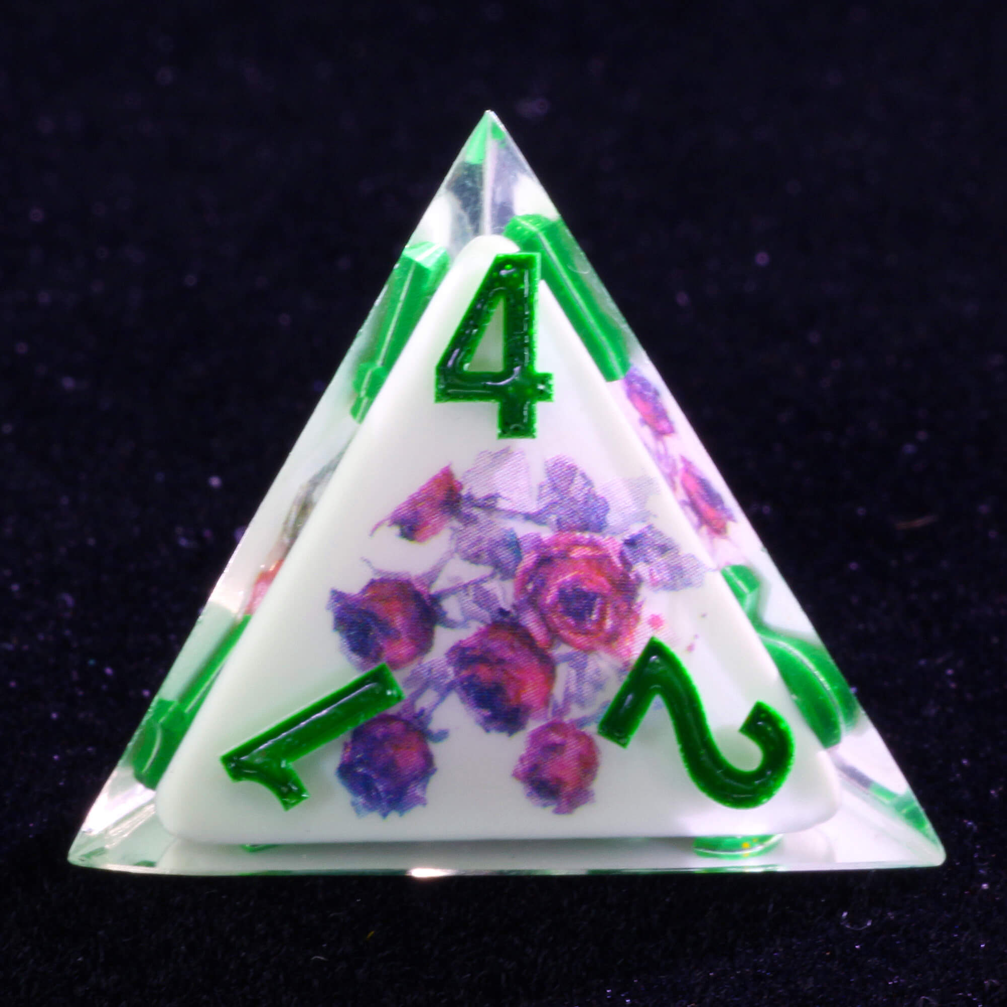 Cool 7 Polyhedral Resin Dice Set D&D Flower White - Dice of Dragons