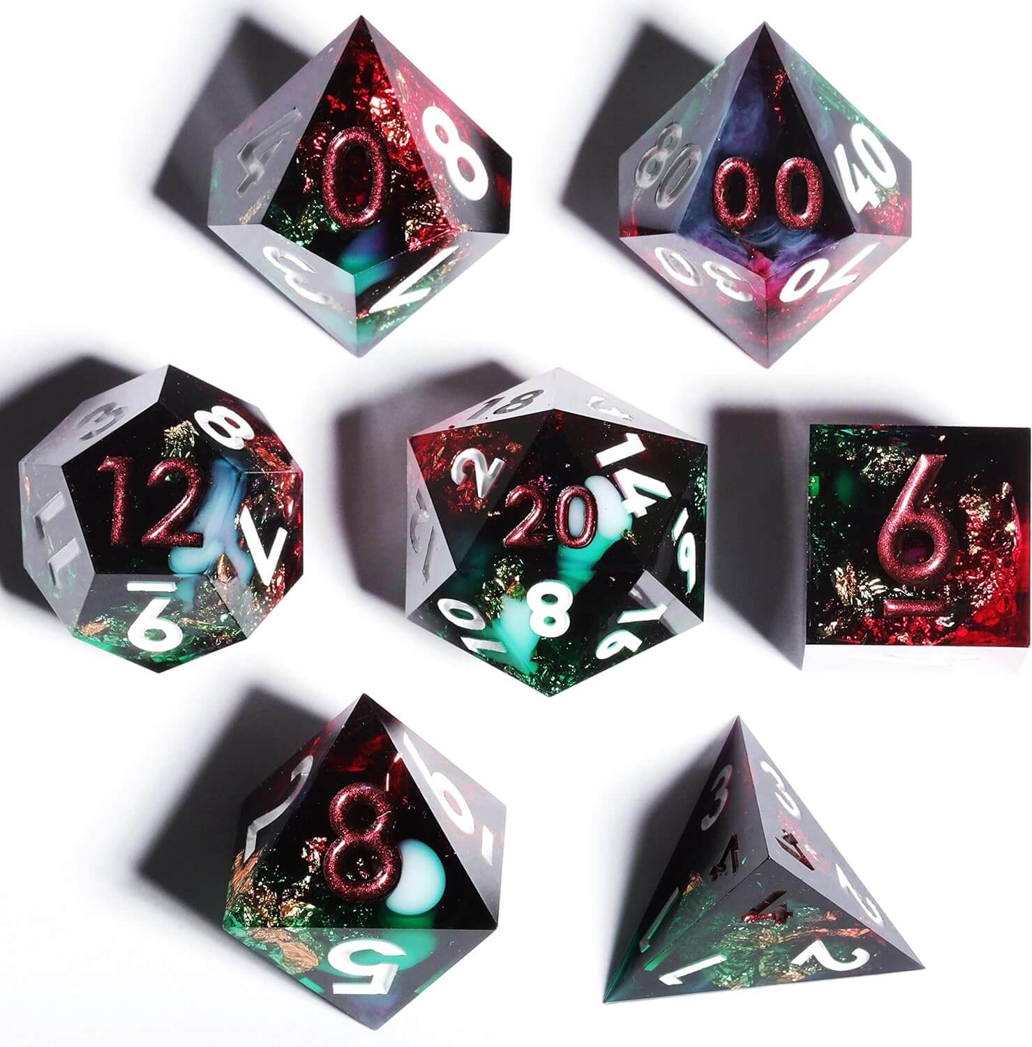 Cool 7 Sharp Edge Game Polyhedral Set Dice D and D - Abyss - Dice of Dragons