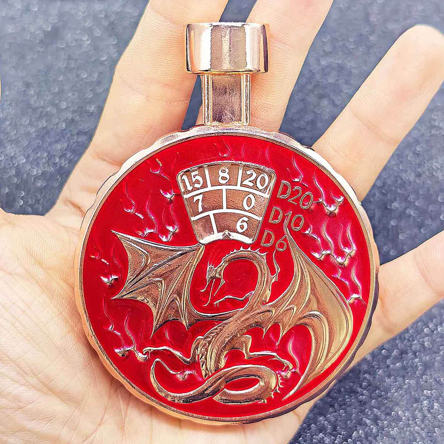 Cthulhu Wyvern 7 in 1 Button Presser Spinning DnD Metal Dice Bottle Roulette Game - Dice of Dragons