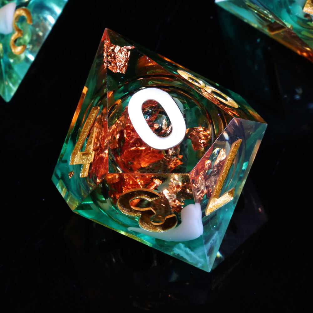 Lake Monster Resin Polyhedral D and D Liquid Core Set Dice - Dice of Dragons