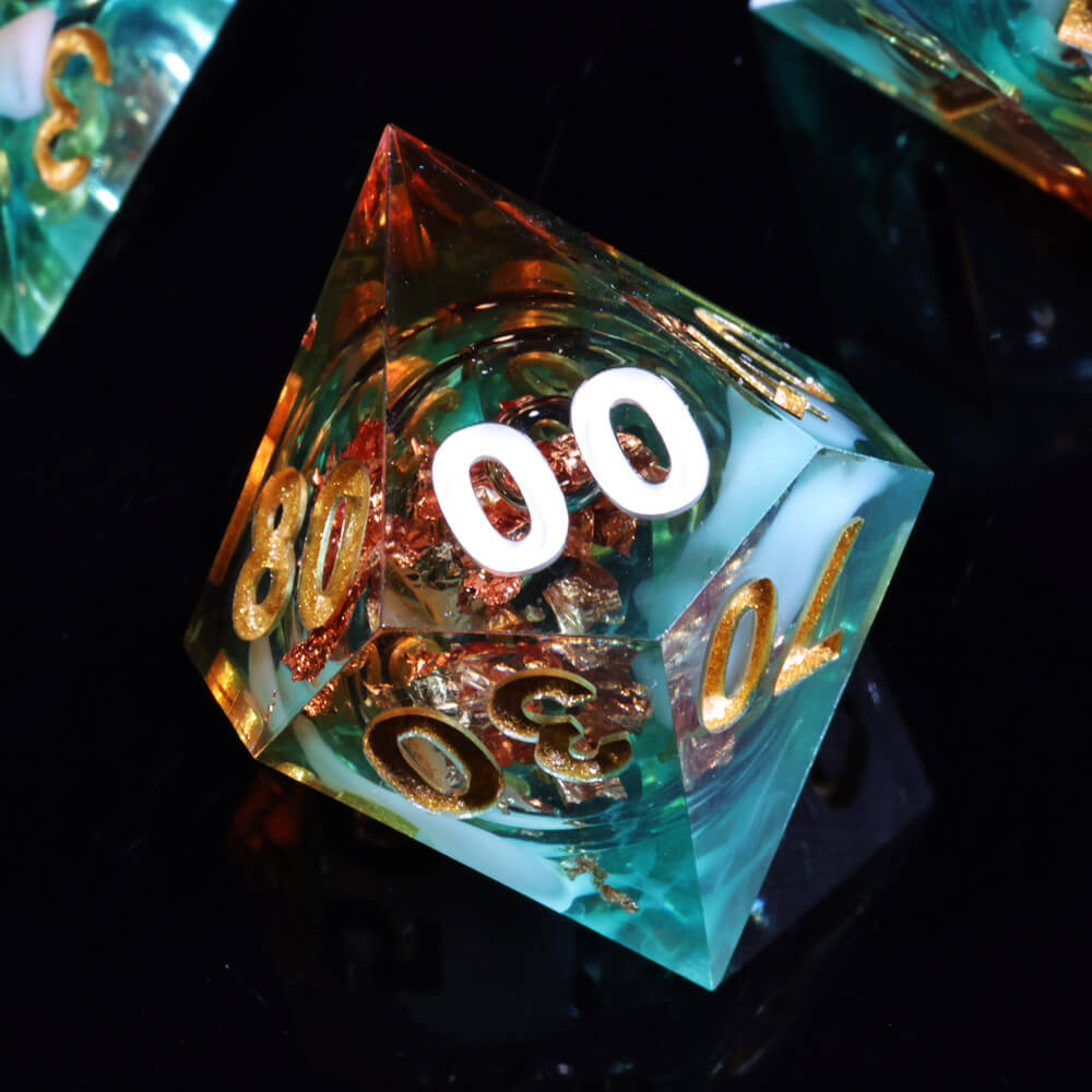 Lake Monster Resin Polyhedral D and D Liquid Core Set Dice - Dice of Dragons