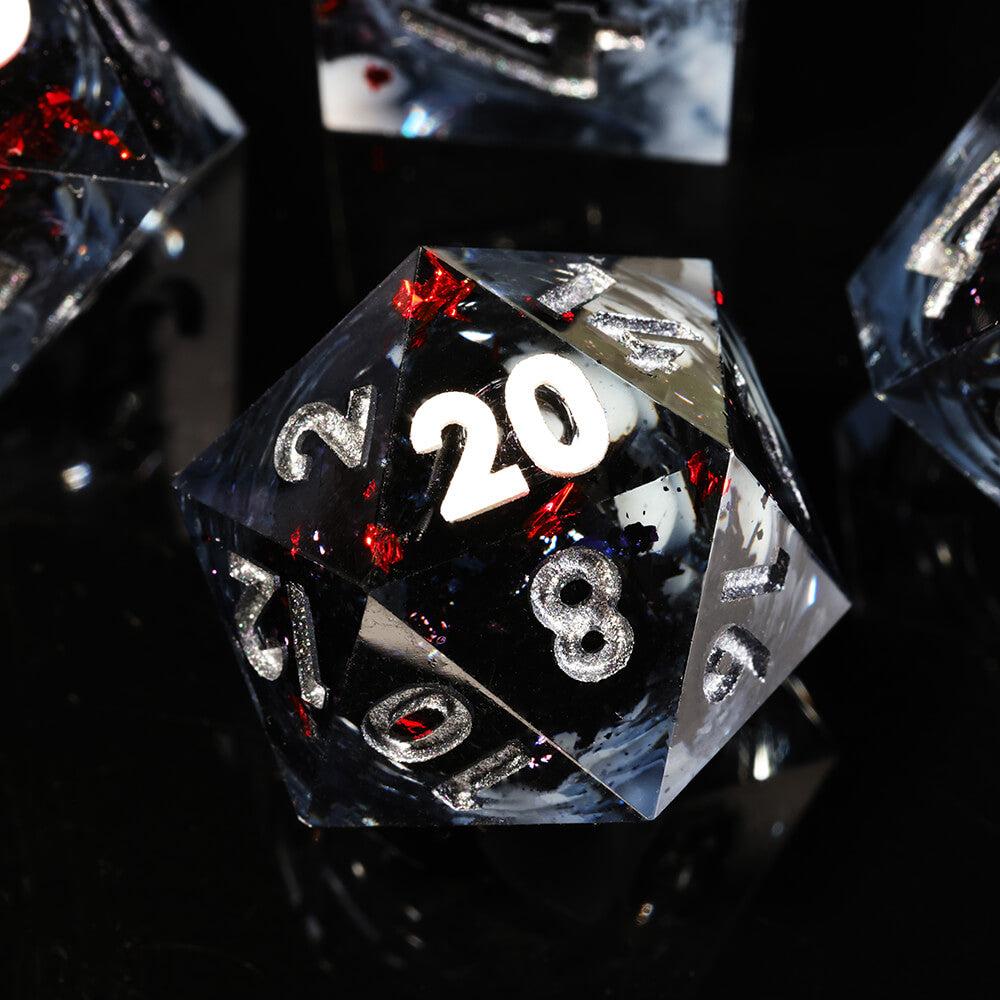 Bury Love Resin Polyhedral Liquid Core Dice Sets D&D - Dice of Dragons