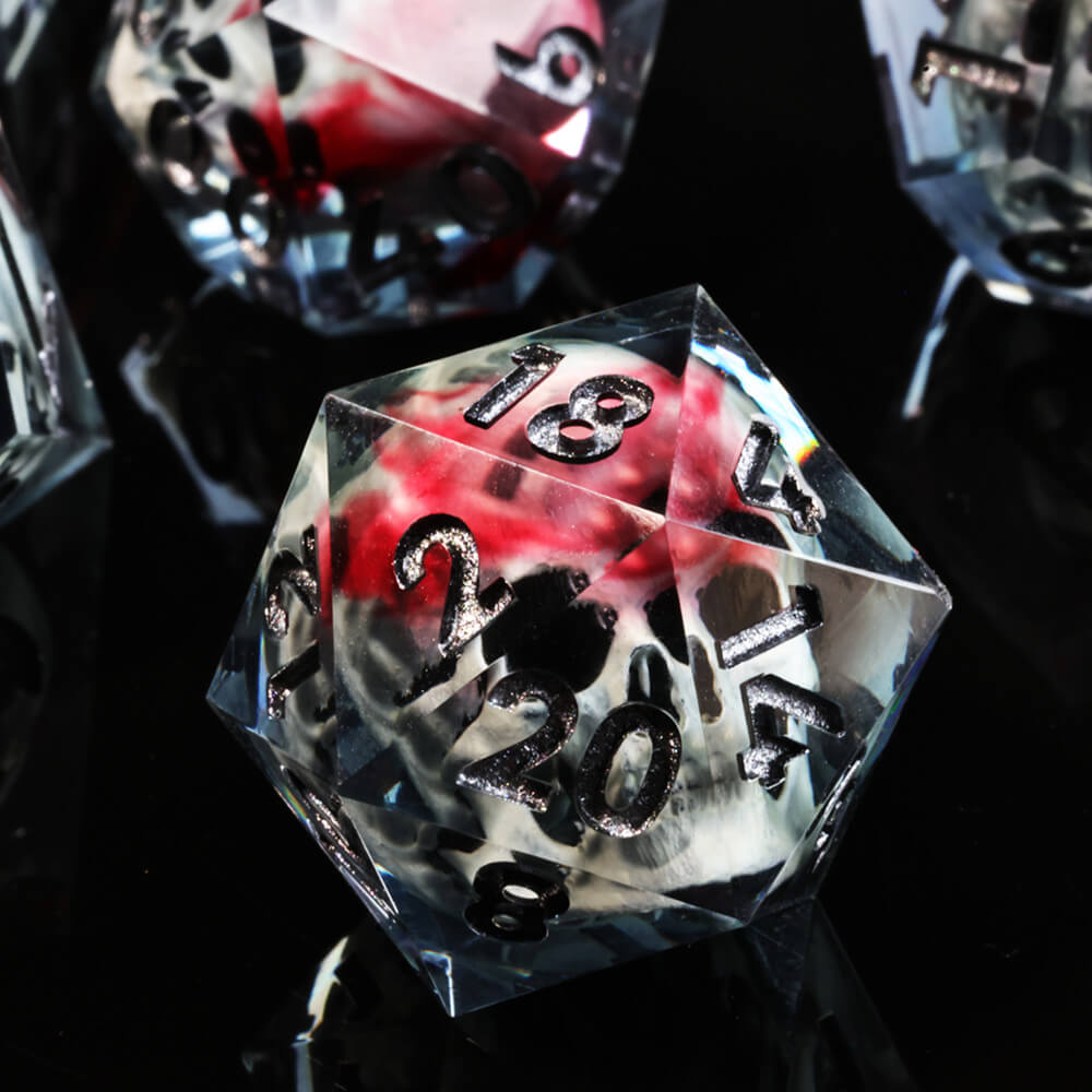 Skull Dice Polyhedral Resin 7 Dice Set DnD - Dice of Dragons