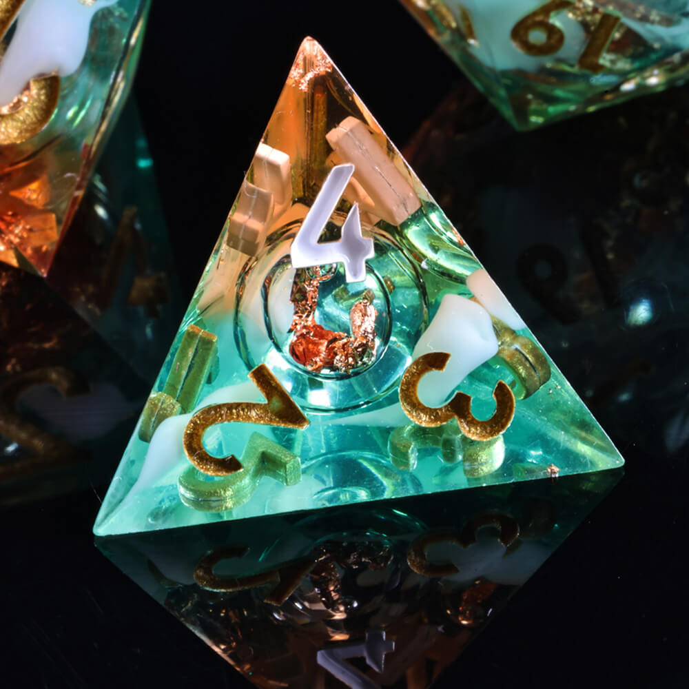 Lake Monster Resin Polyhedral D and D Liquid Core Set Dice - Dice of Dragons