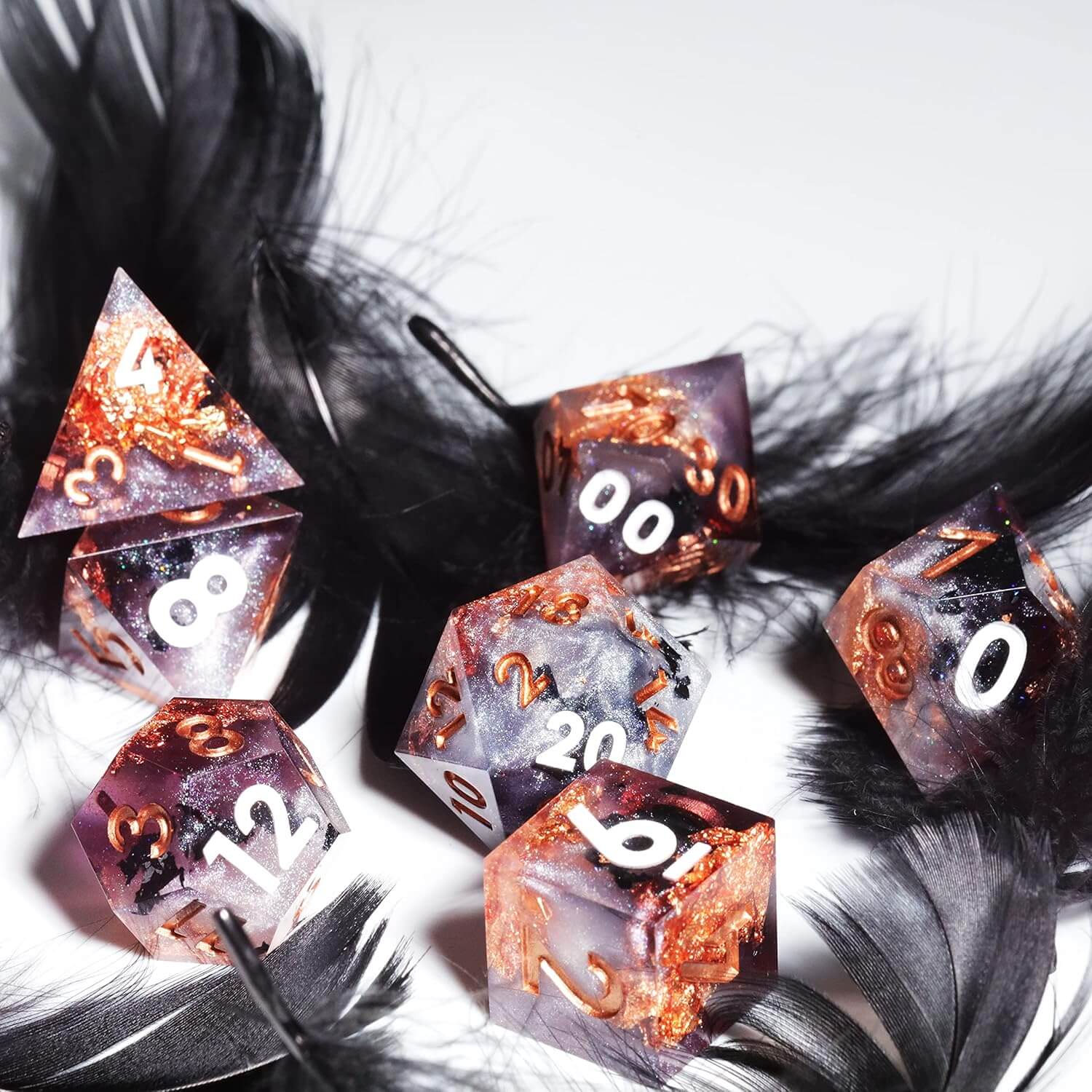 D&D 7-Piece Sharp Edge Icewind Ravine Polyhedral Resin Dice Set - Dice of Dragons