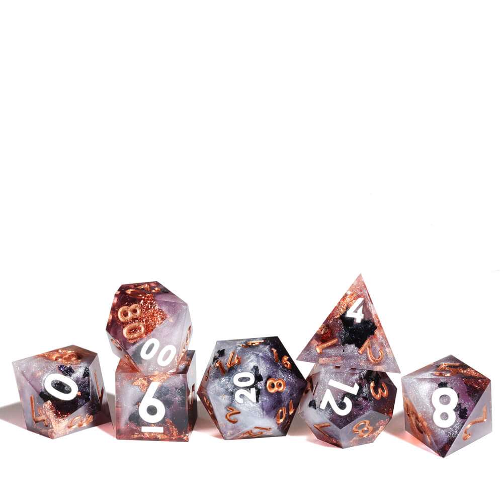 D&D 7-Piece Sharp Edge Icewind Ravine Polyhedral Resin Dice Set - Dice of Dragons