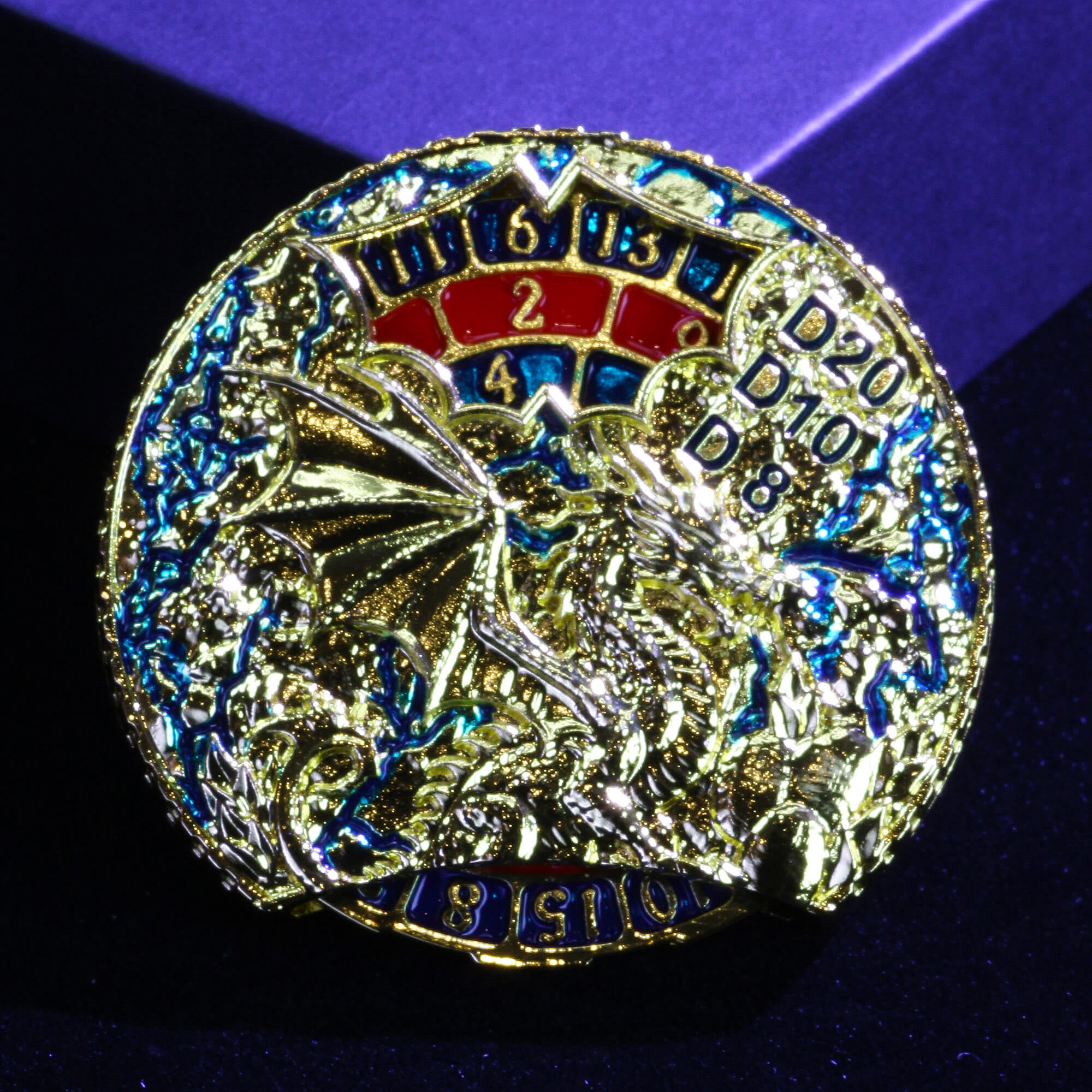 Dragon 7 in 1 Roulette Metal DND Dice Fidget Spinner Gyroid Dice - Dice of Dragons