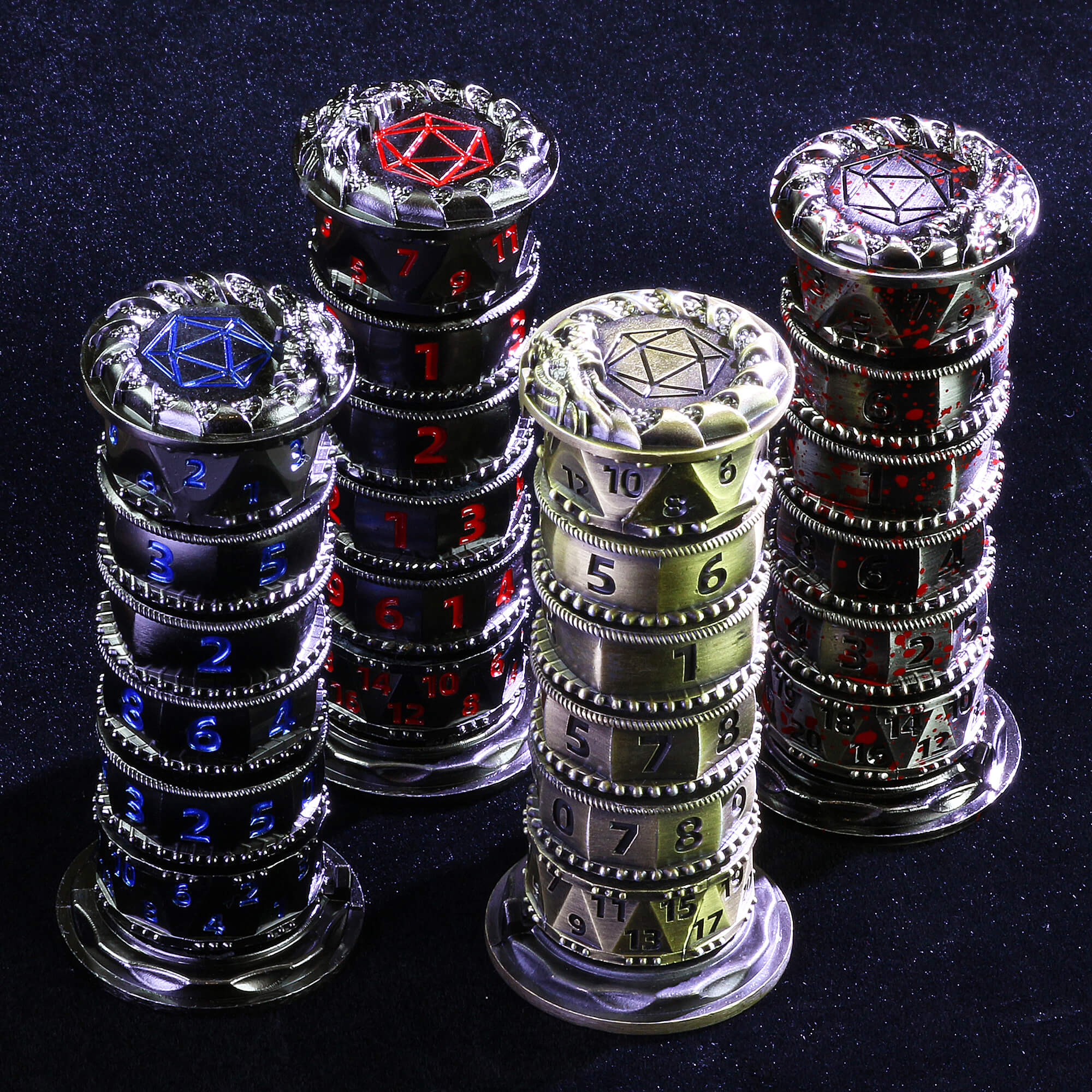 Dragon 7 in 1 Tower Spinning Metal Dice DnD | Epic RPG Dice display picture 1