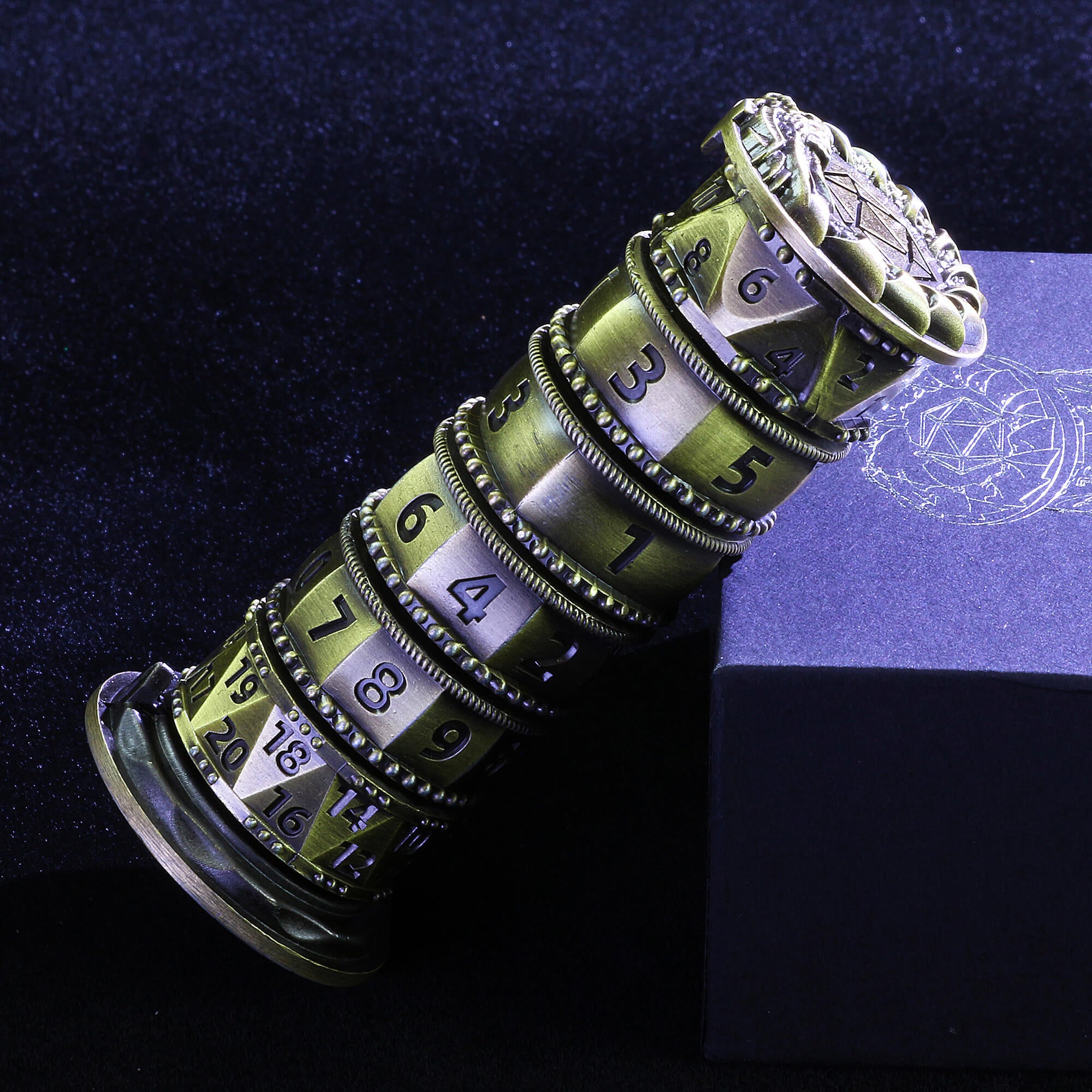 Dragon 7 in 1 Tower Spinning Metal Dice DnD - Dice of Dragons