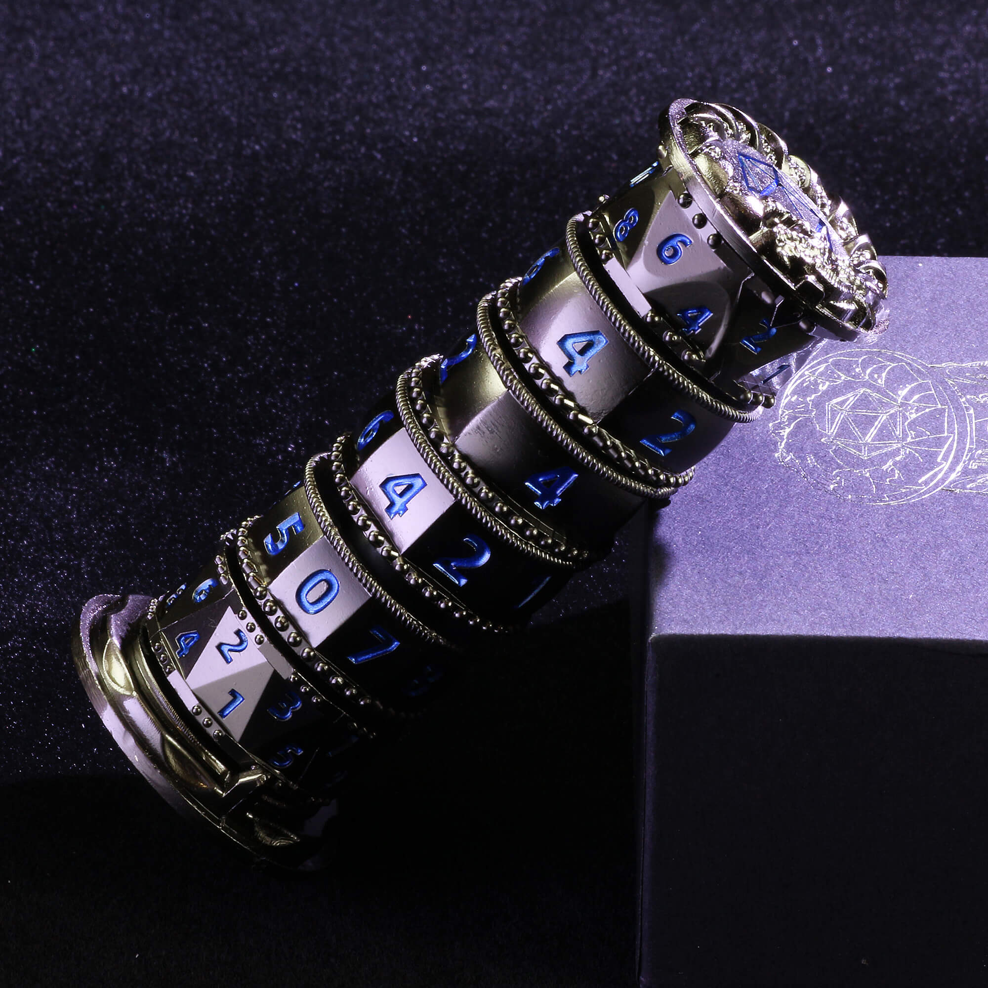 Dragon 7 in 1 Tower Spinning Metal Dice DnD - Dice of Dragons