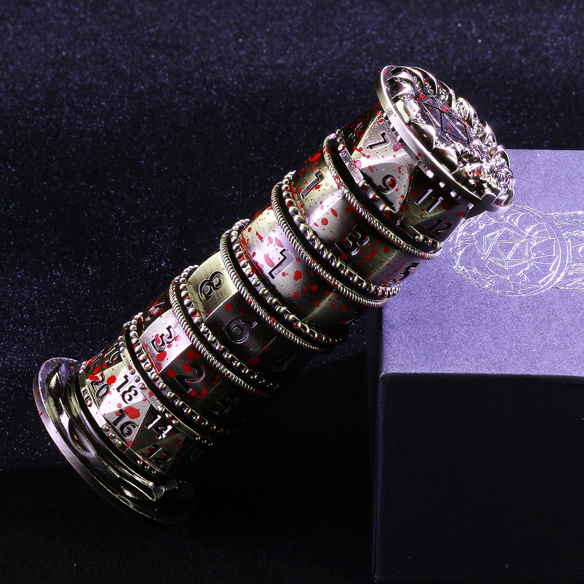 Dragon 7 in 1 Tower Spinning Metal Dice DnD - Dice of Dragons