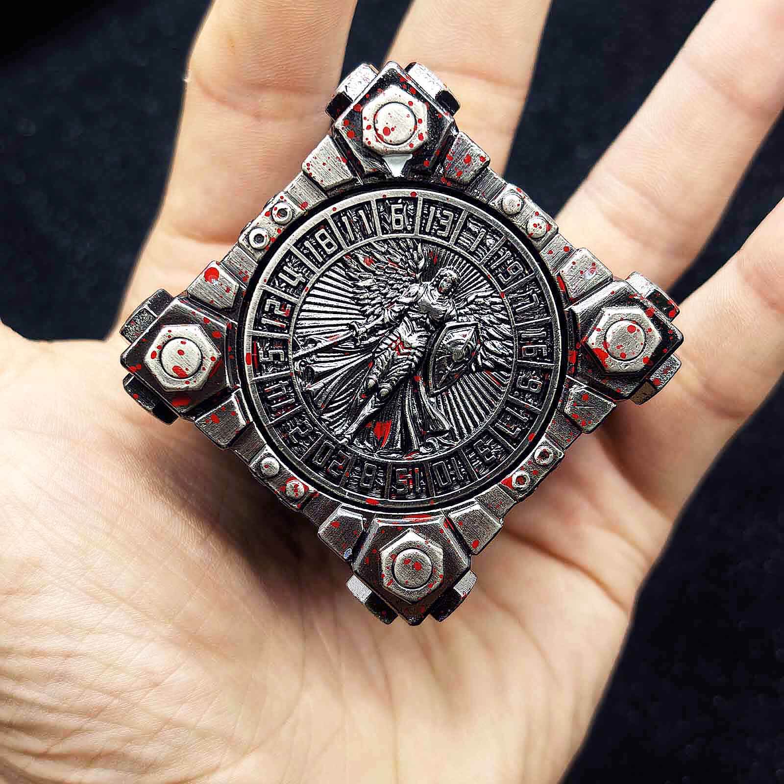 Dragon Angel Skull 7 in 1 Cube 6-sided Rotating DND Metal Dice