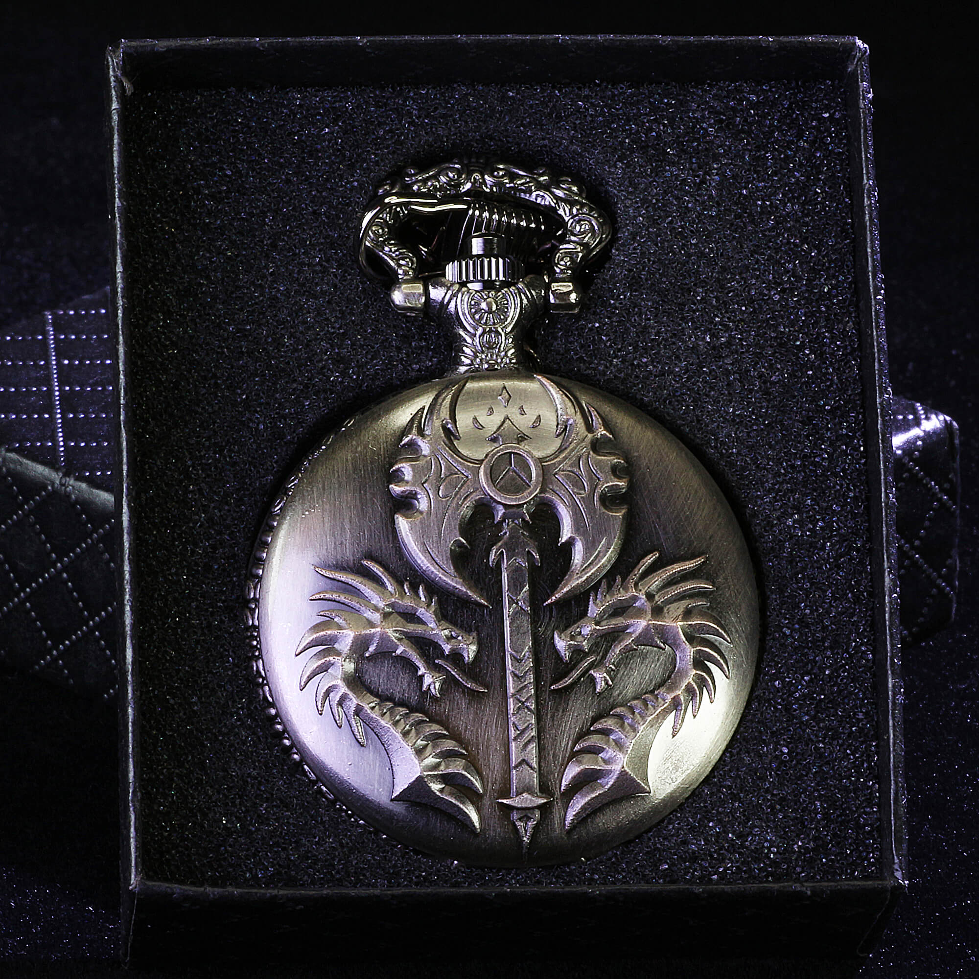 Dragon Axe Mini Polyhedral Metal D&D Dice Sets with Pocket Watch Shell Case - Dice of Dragons