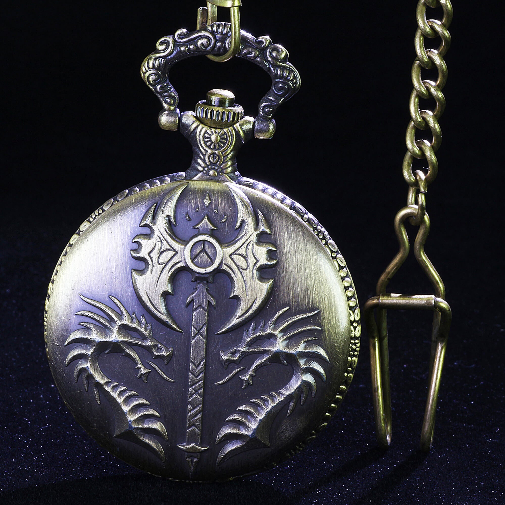 Dragon Axe Mini Polyhedral Metal D&D Dice Sets with Pocket Watch Shell Case - Dice of Dragons