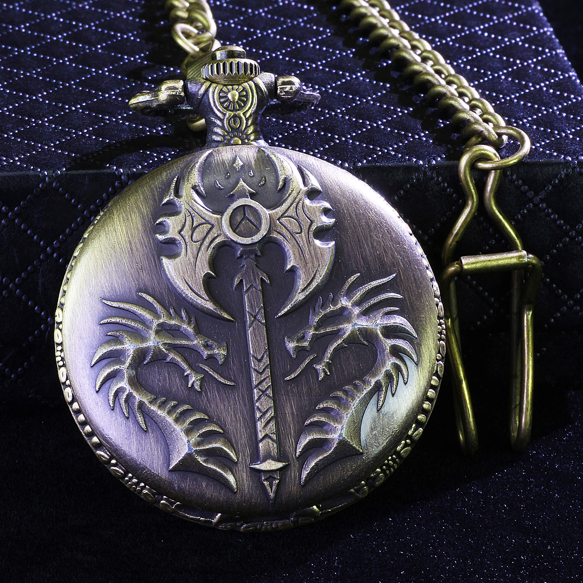 Dragon Axe Mini Polyhedral Metal D&D Dice Sets with Pocket Watch Shell Case - Dice of Dragons