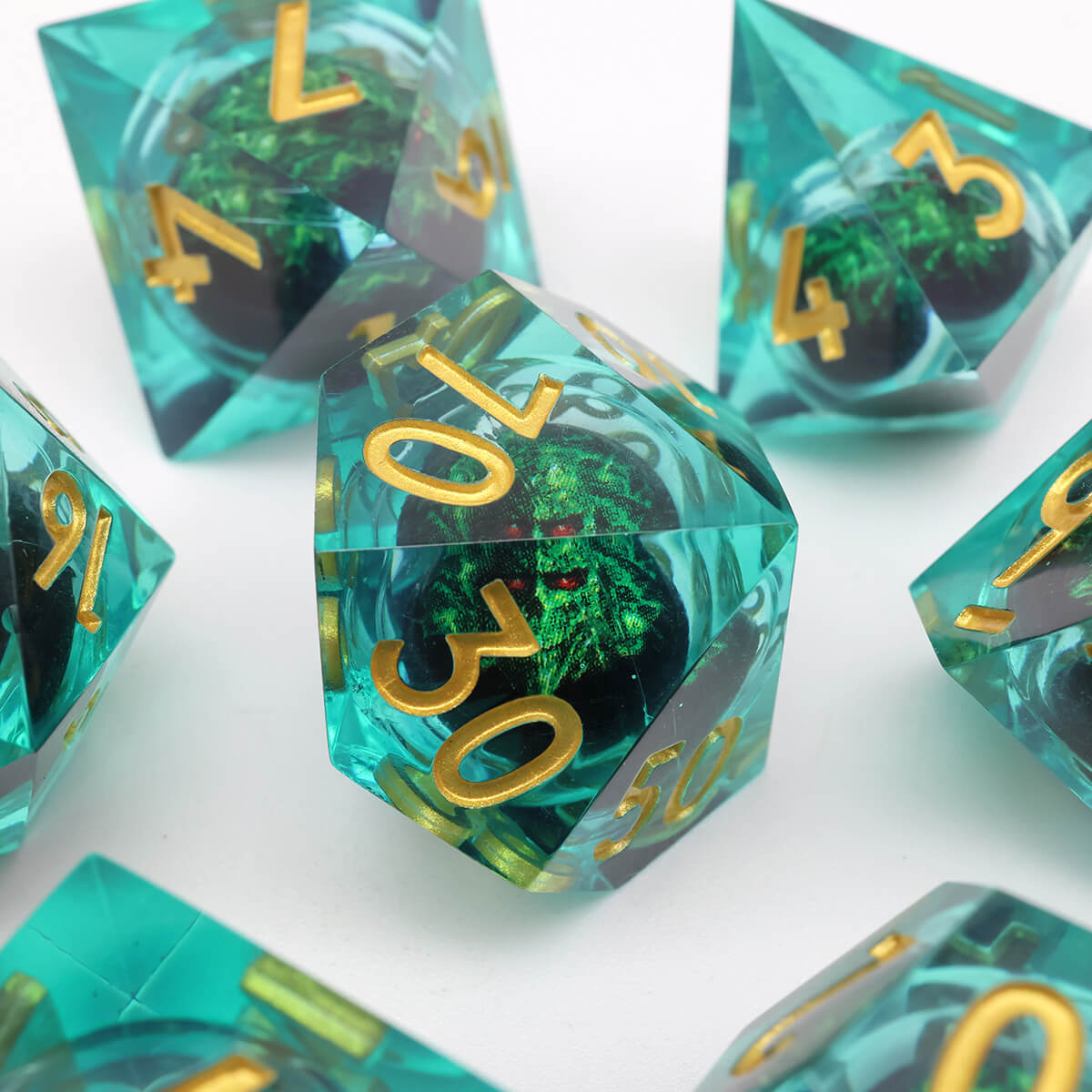 Dragon Eye DND 7-Piece Sharp Edge Dice Set - Dice of Dragons