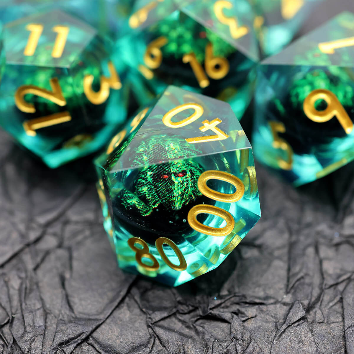 Dragon Eye DND 7-Piece Sharp Edge Dice Set - Dice of Dragons