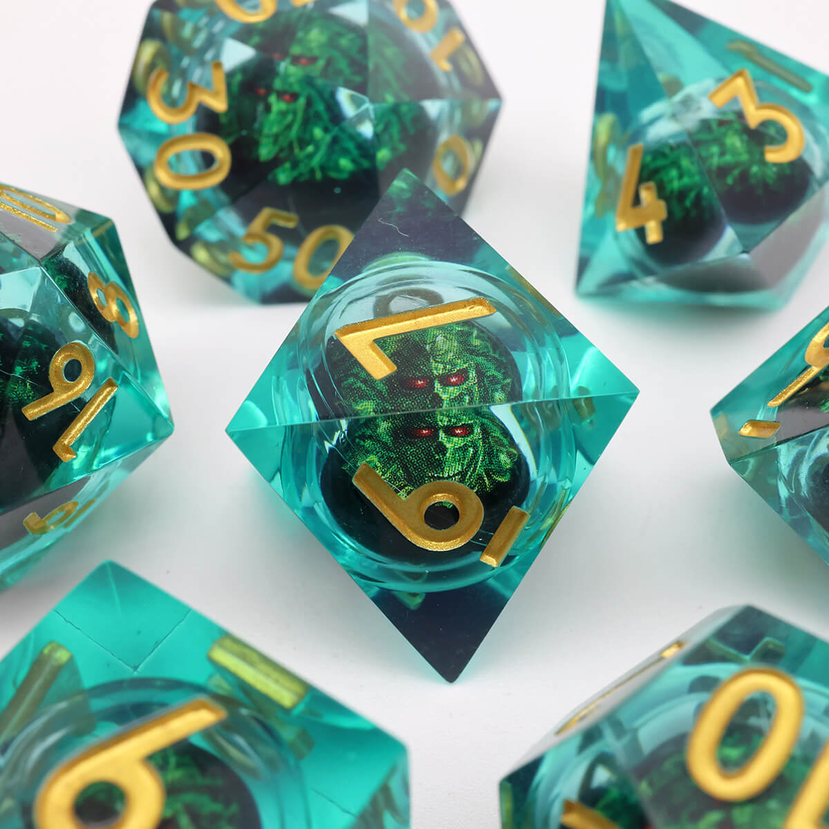 Dragon Eye DND 7-Piece Sharp Edge Dice Set - Dice of Dragons