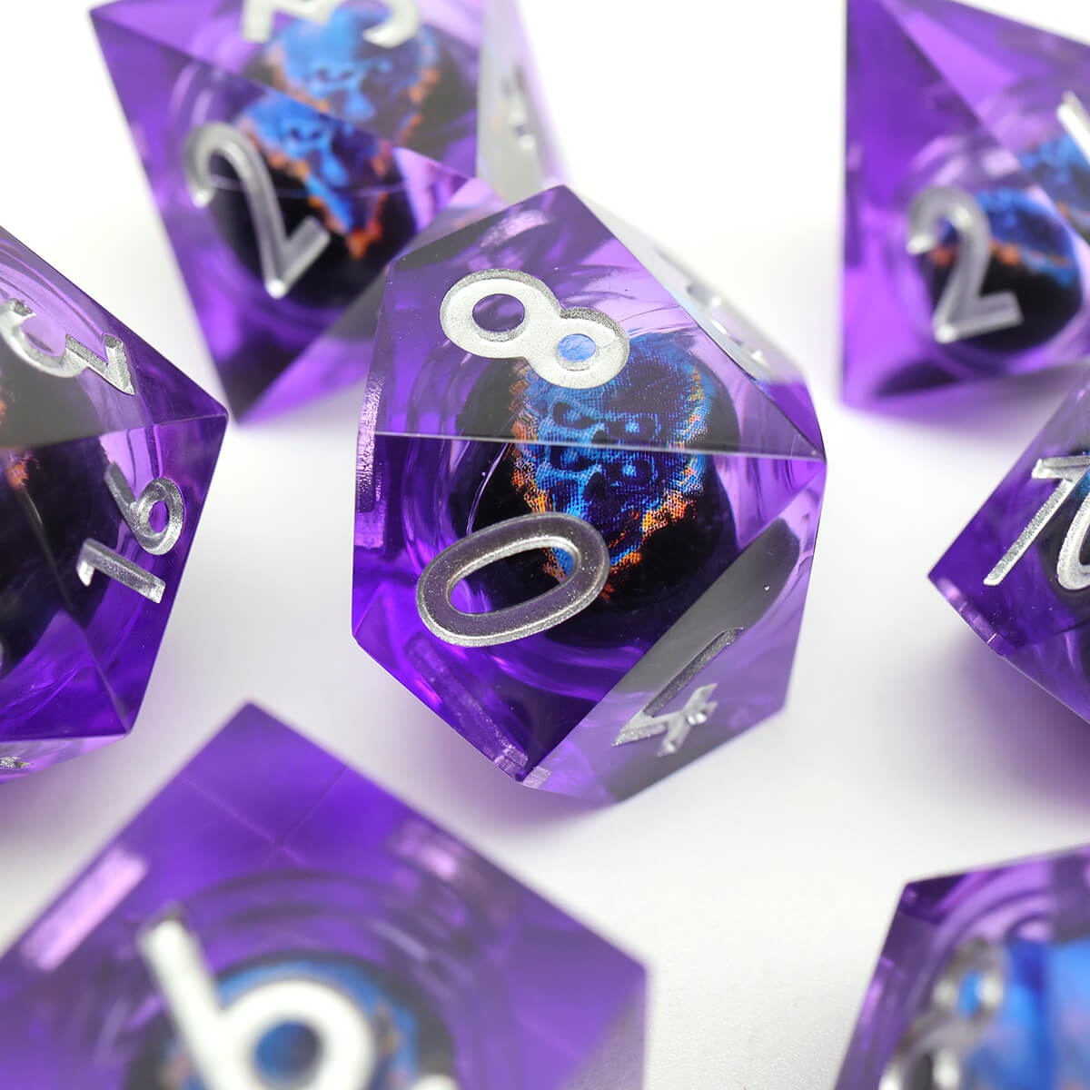 Dragon Eye Sharp Edge 7-Piece DND Dice Set - Dice of Dragons