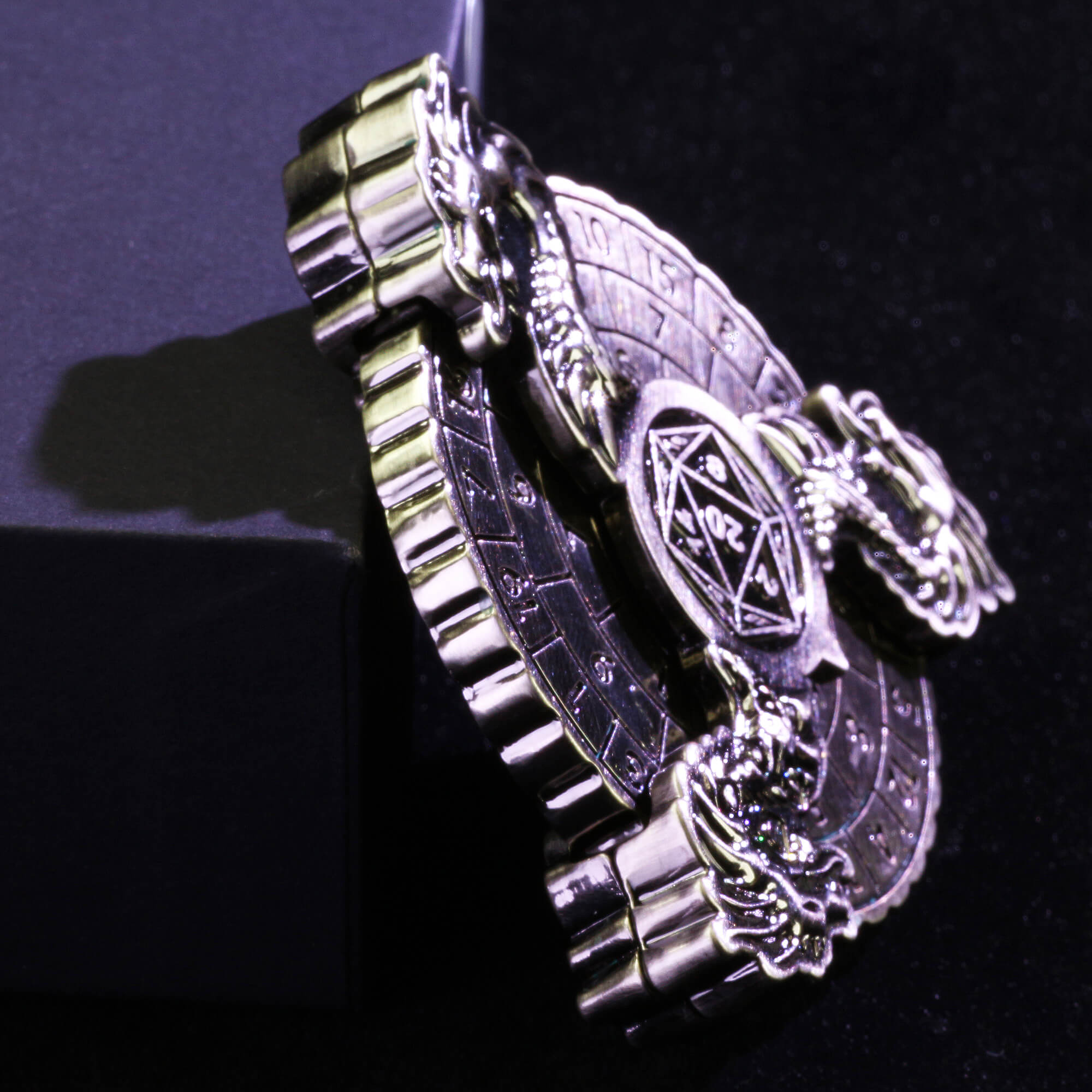 Dragon Fire 7 in 1 Roulette Metal DND Dice Fidget Spinner Gyroid Dice - Dice of Dragons