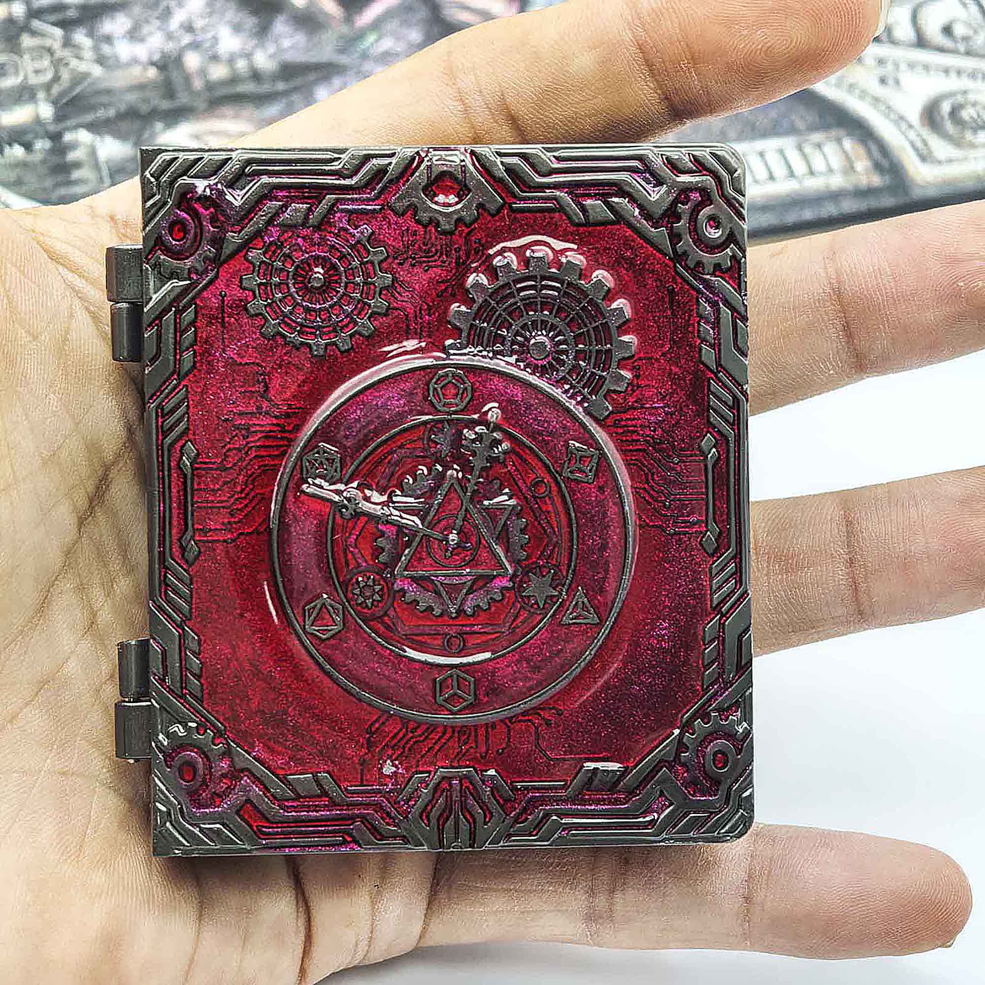 Dragon Machine Gear 7 in 1 Rotating Roulette DND Metal Dice Magic Book Grimoire - Dice of Dragons