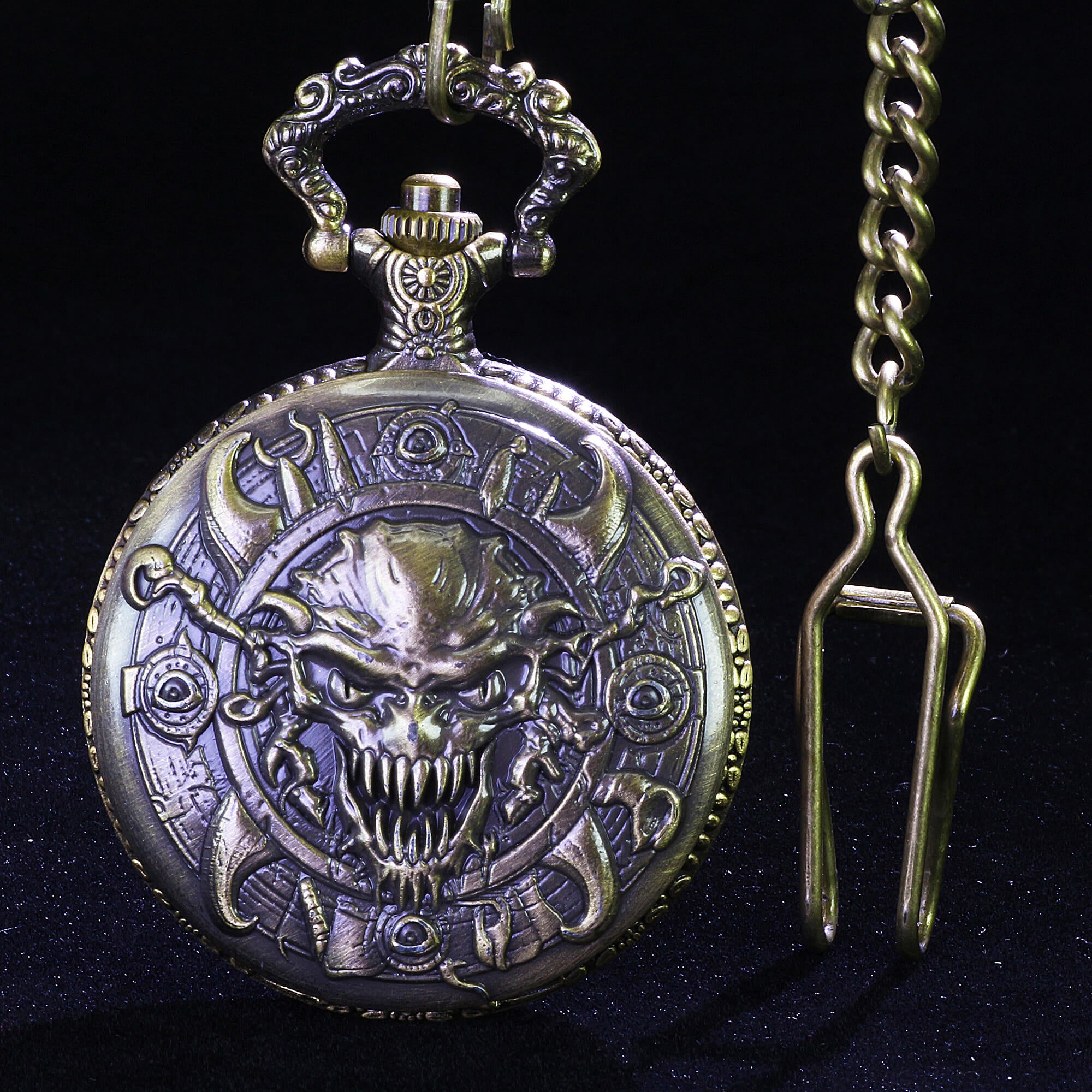 Eye Demon Mini Polyhedral Metal DD Dice Sets with Pocket Watch Shell Case - Dice of Dragons