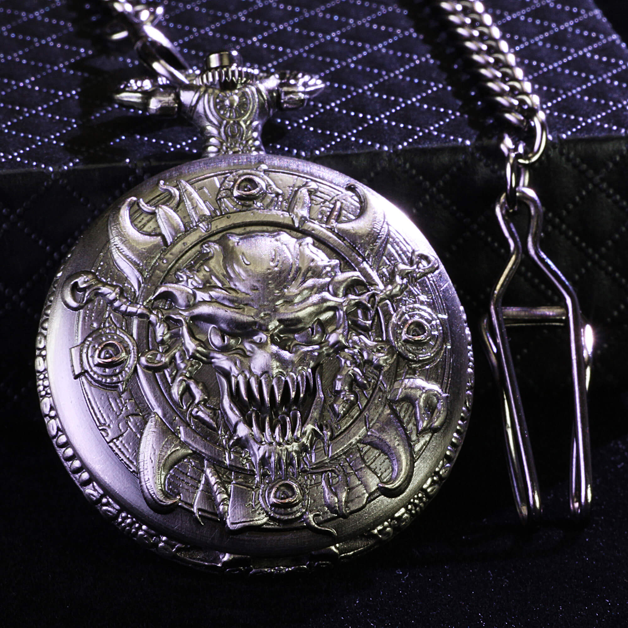 Eye Demon Mini Polyhedral Metal DD Dice Sets with Pocket Watch Shell Case - Dice of Dragons