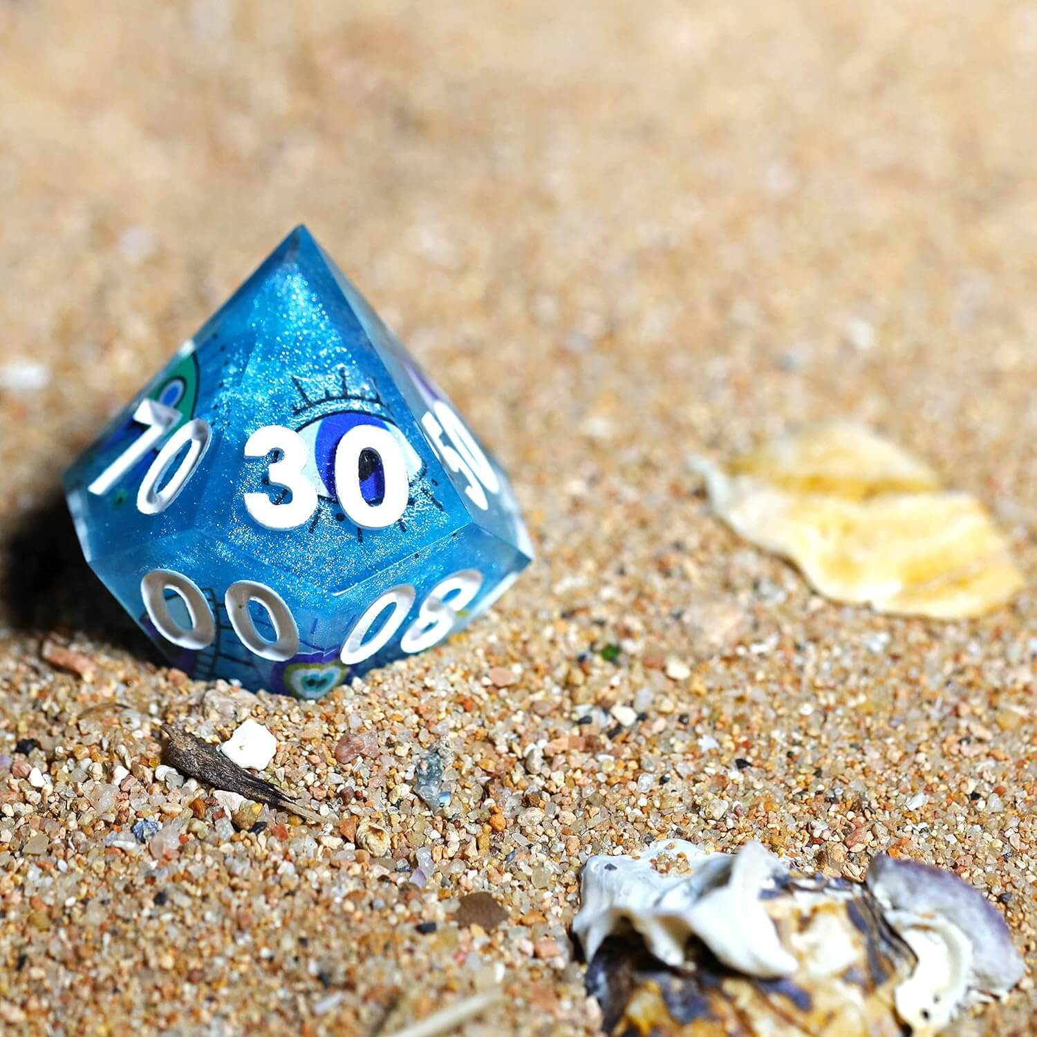 Eye of Truth Sharp Edge Polyhedral Resin 7-Piece D&D Dice Set - Dice of Dragons