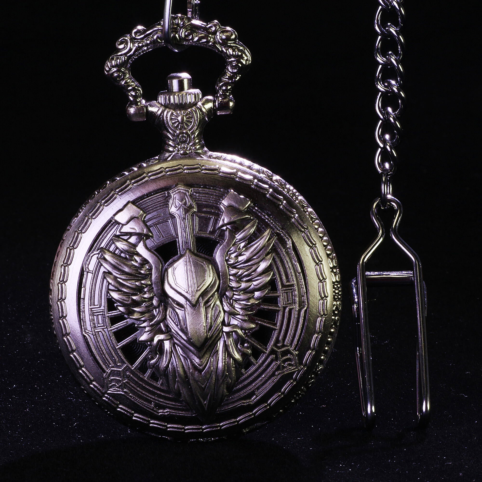 Fighter Mini Polyhedral Metal Dice Set D and D with Pocket Watch Shell Case - Dice of Dragons