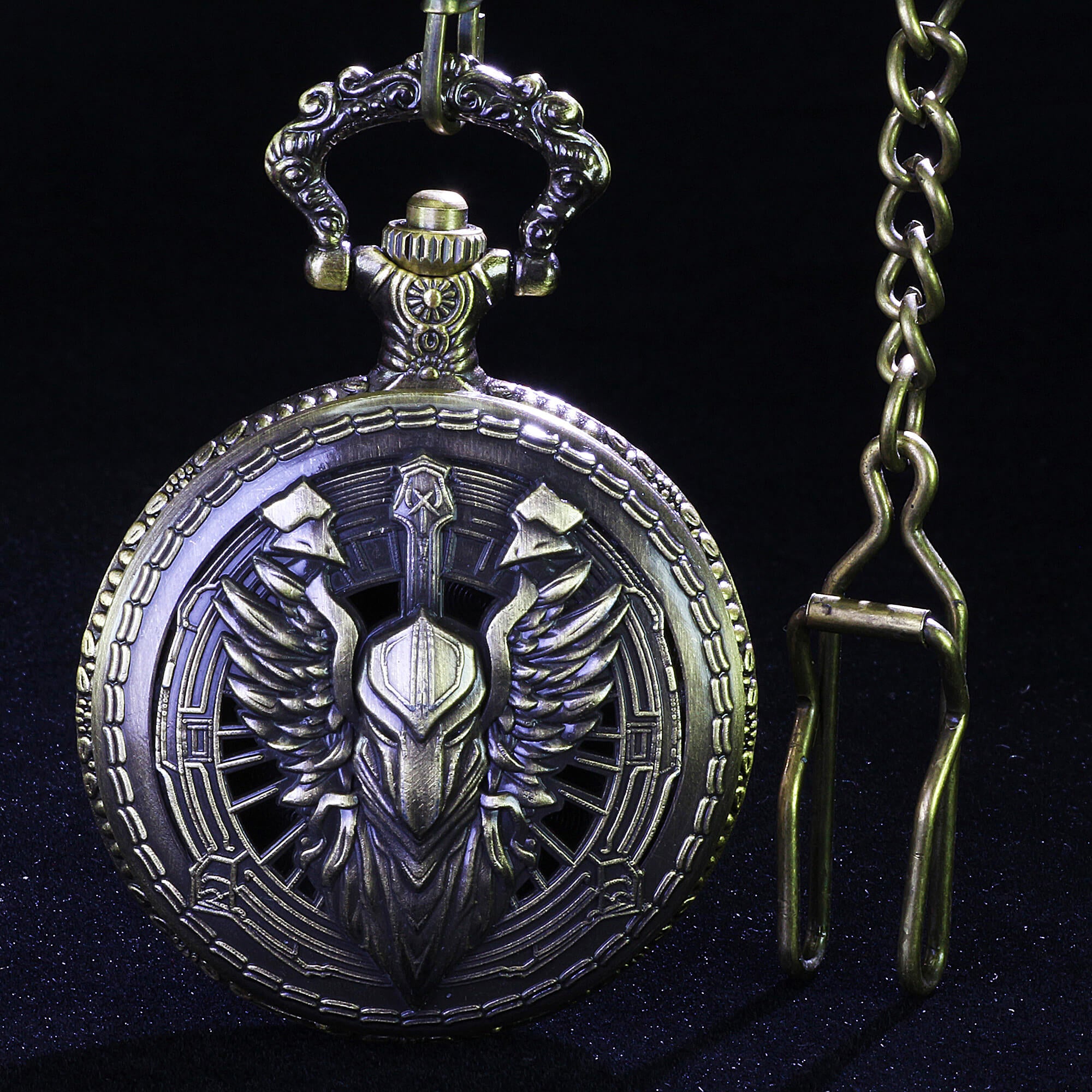 Fighter Mini Polyhedral Metal Dice Set D and D with Pocket Watch Shell Case - Dice of Dragons