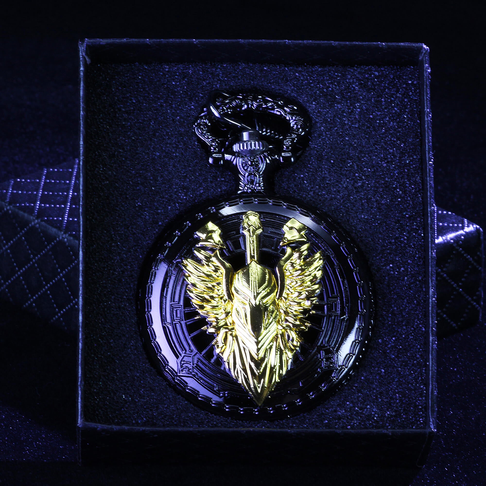 Fighter Mini Polyhedral Metal Dice Set D and D with Pocket Watch Shell Case - Dice of Dragons