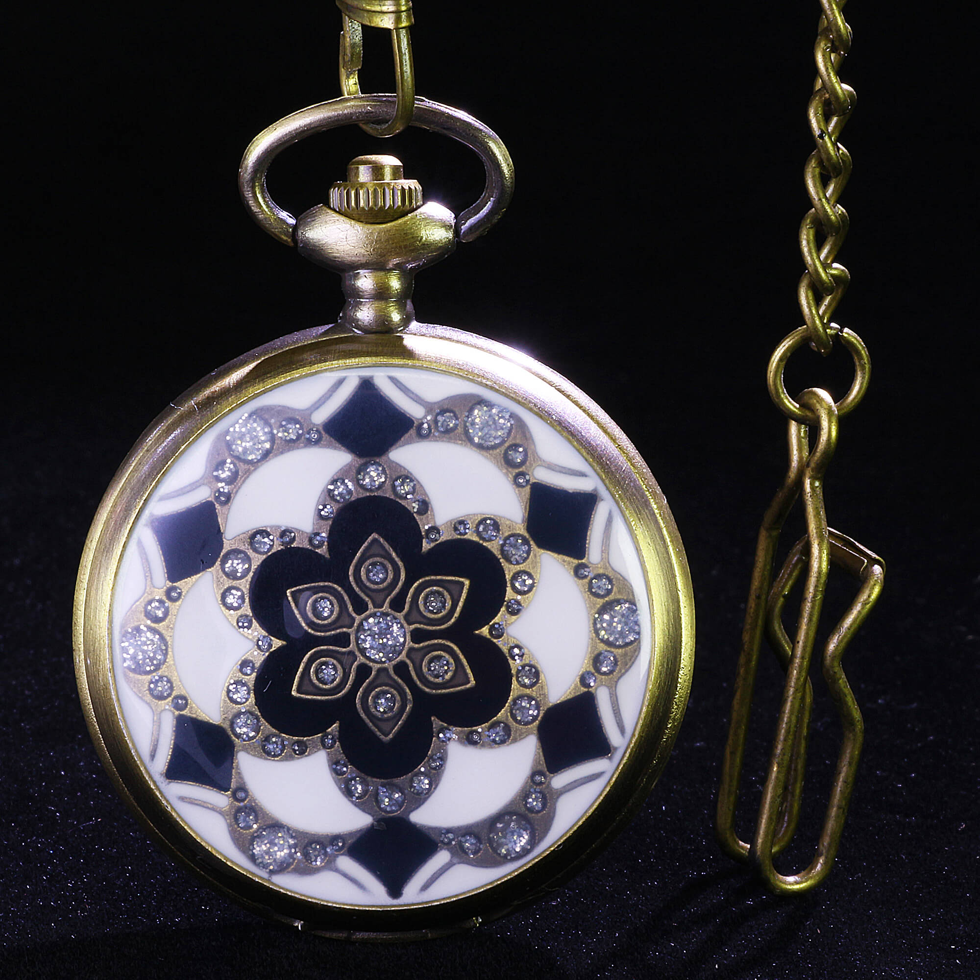 Flower Mini Polyhedral Metal Dice Sets DnD with Pocket Watch Shell Case - Dice of Dragons