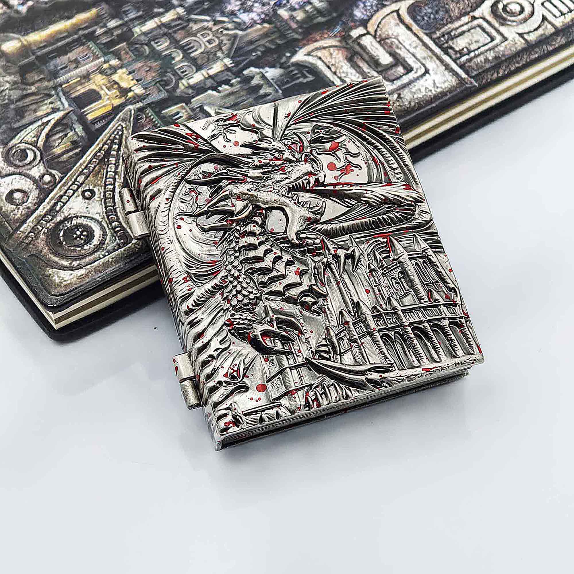Flying Dragon 7 in 1 Rotating Roulette DND Metal Dice Magic Book Grimoire - Dice of Dragons