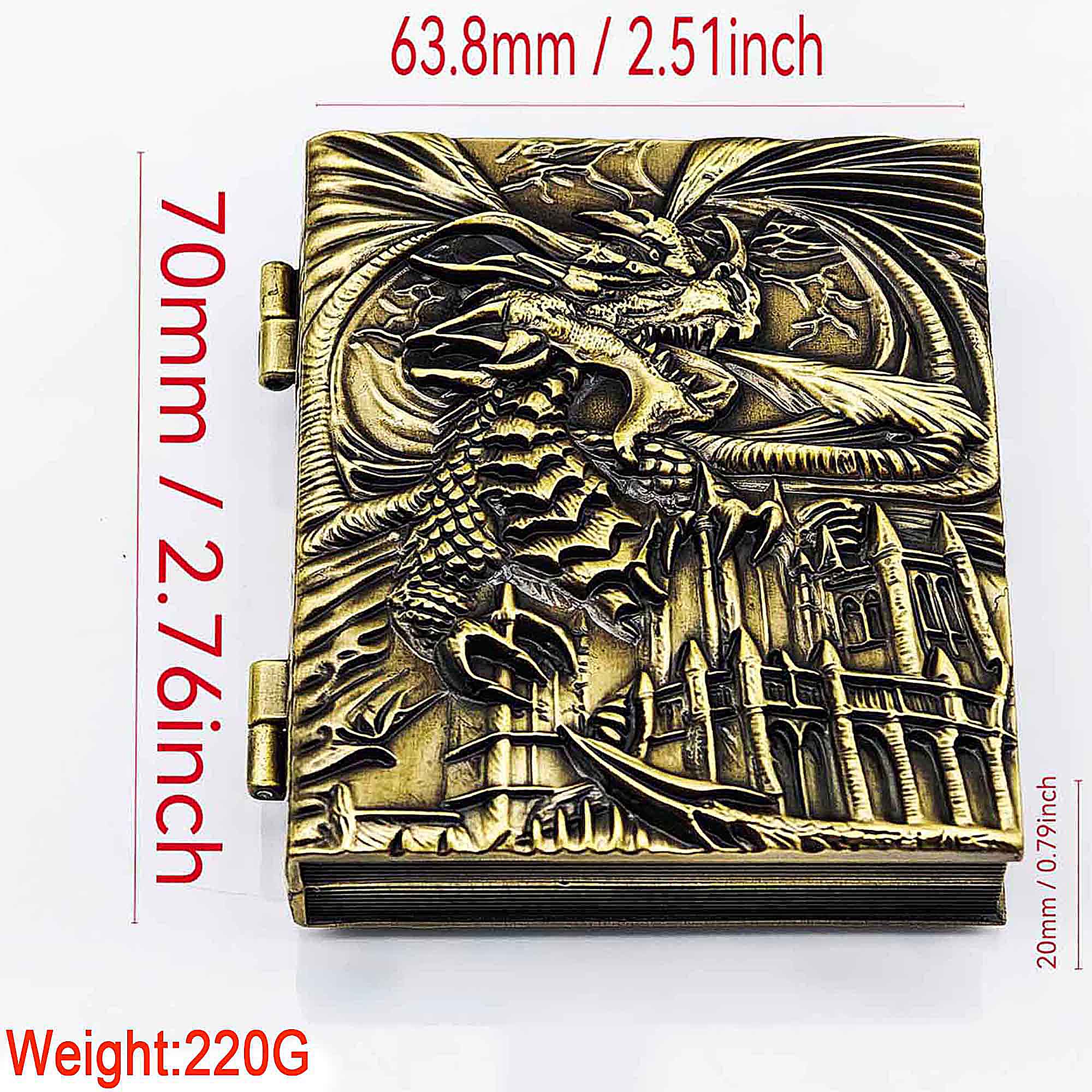 Flying Dragon 7 in 1 Rotating Roulette DND Metal Dice Magic Book Grimoire - Dice of Dragons