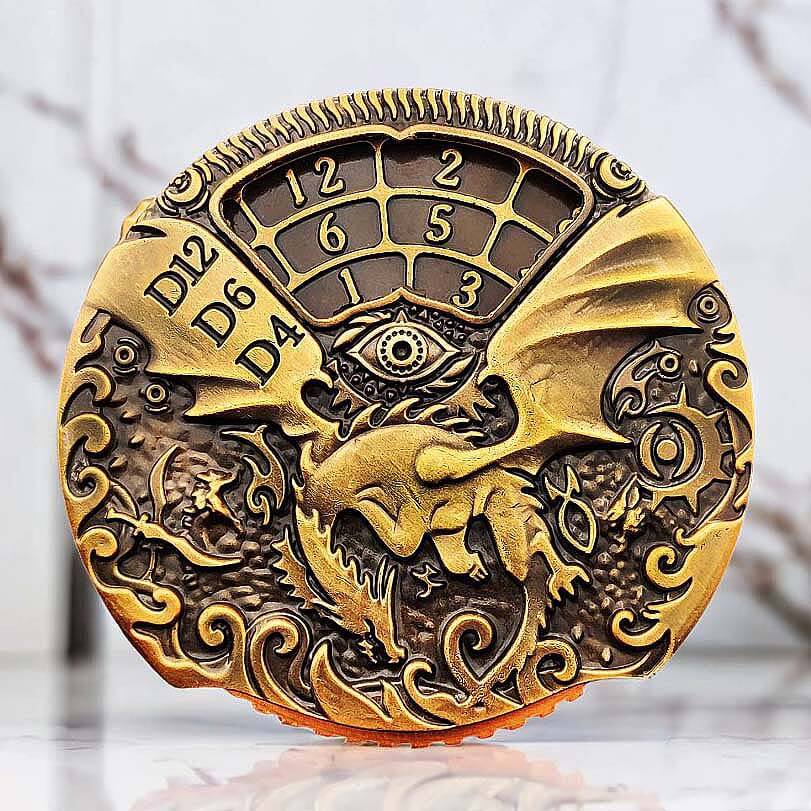 Flying Dragon Roulette Metal DND Dice Fidget Spinner Gyroid Dice - Dice of Dragons