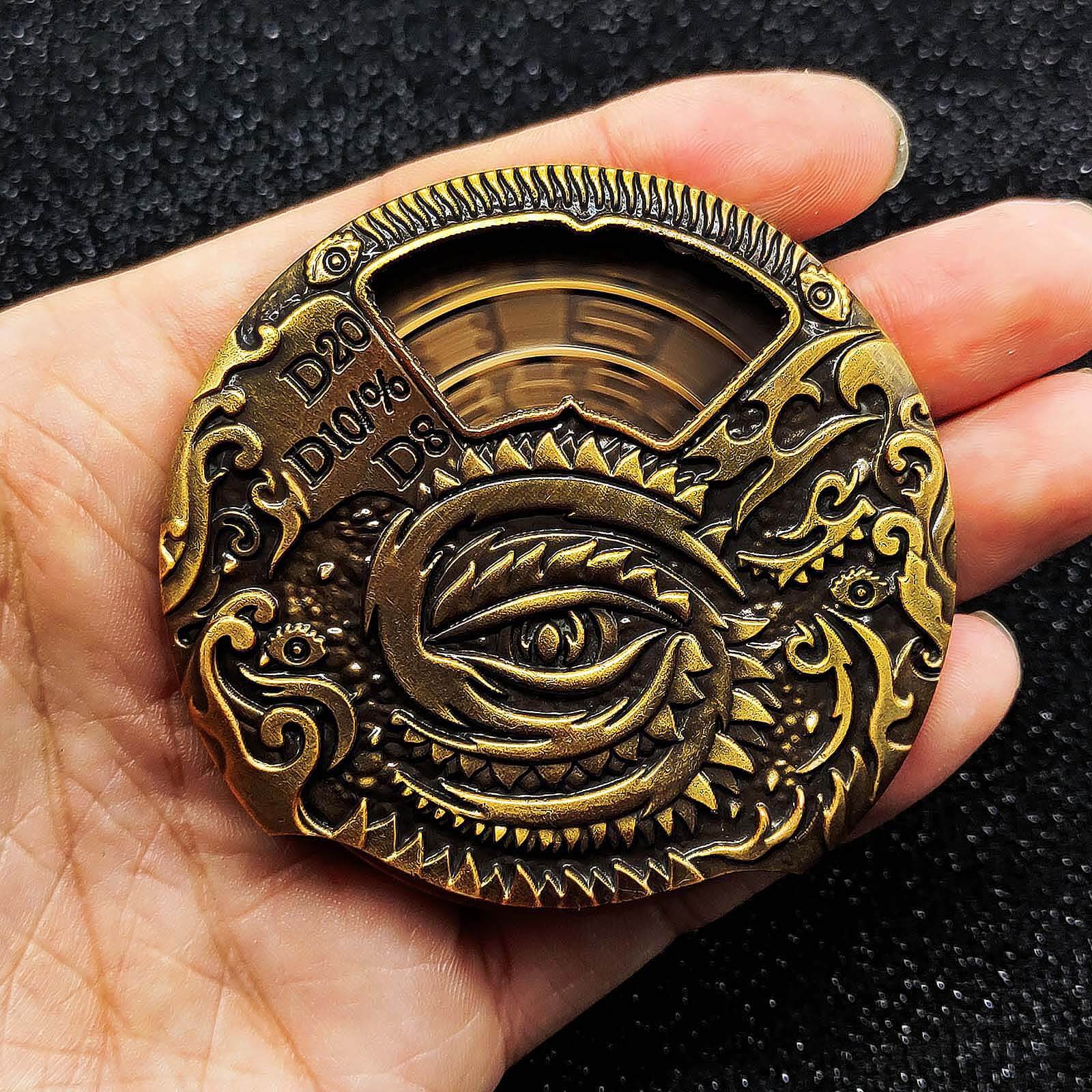 Flying Dragon Roulette Metal DND Dice Fidget Spinner Gyroid Dice - Dice of Dragons