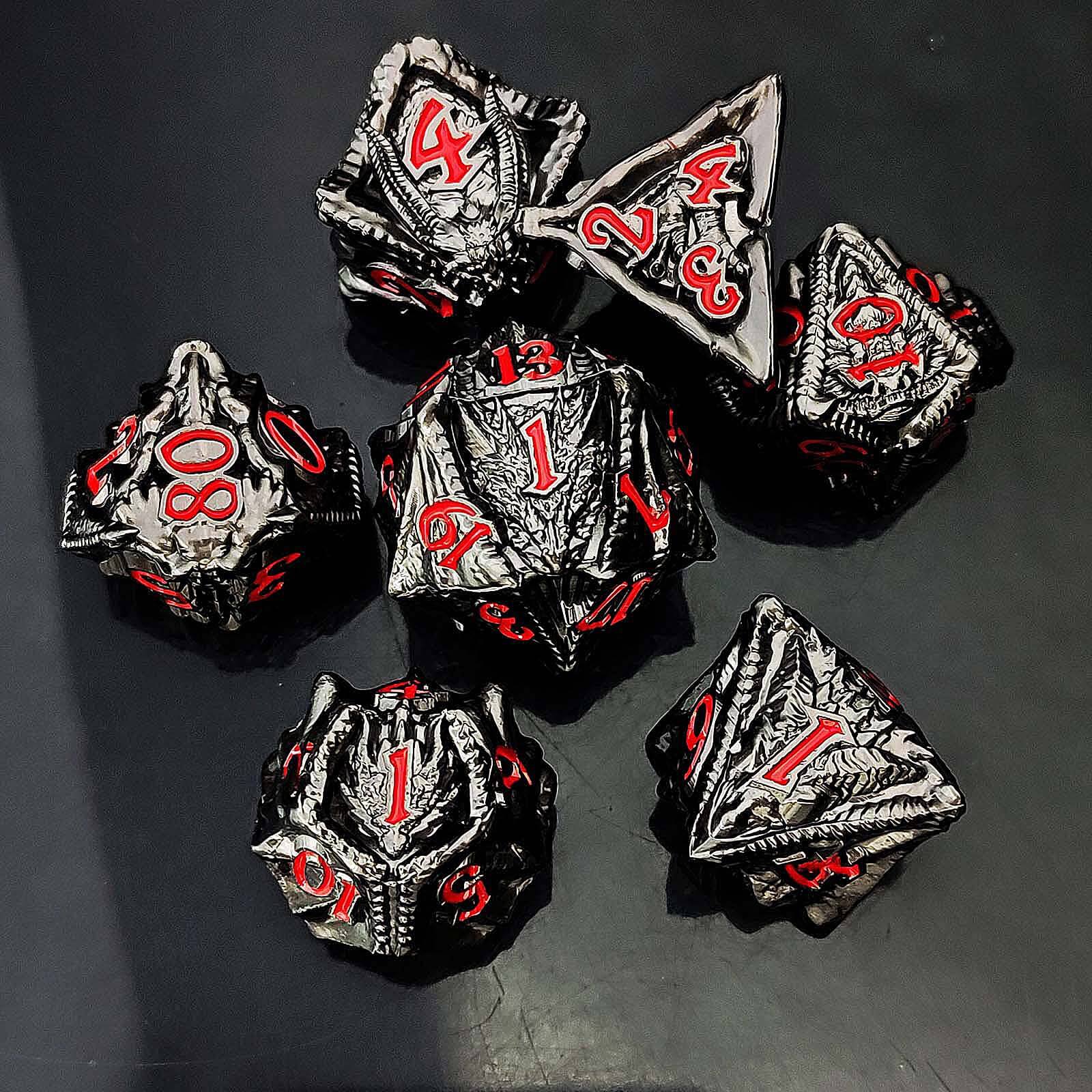 Flying Dragon Solid 7 Metal Dice Sets DnD - Dice of Dragons