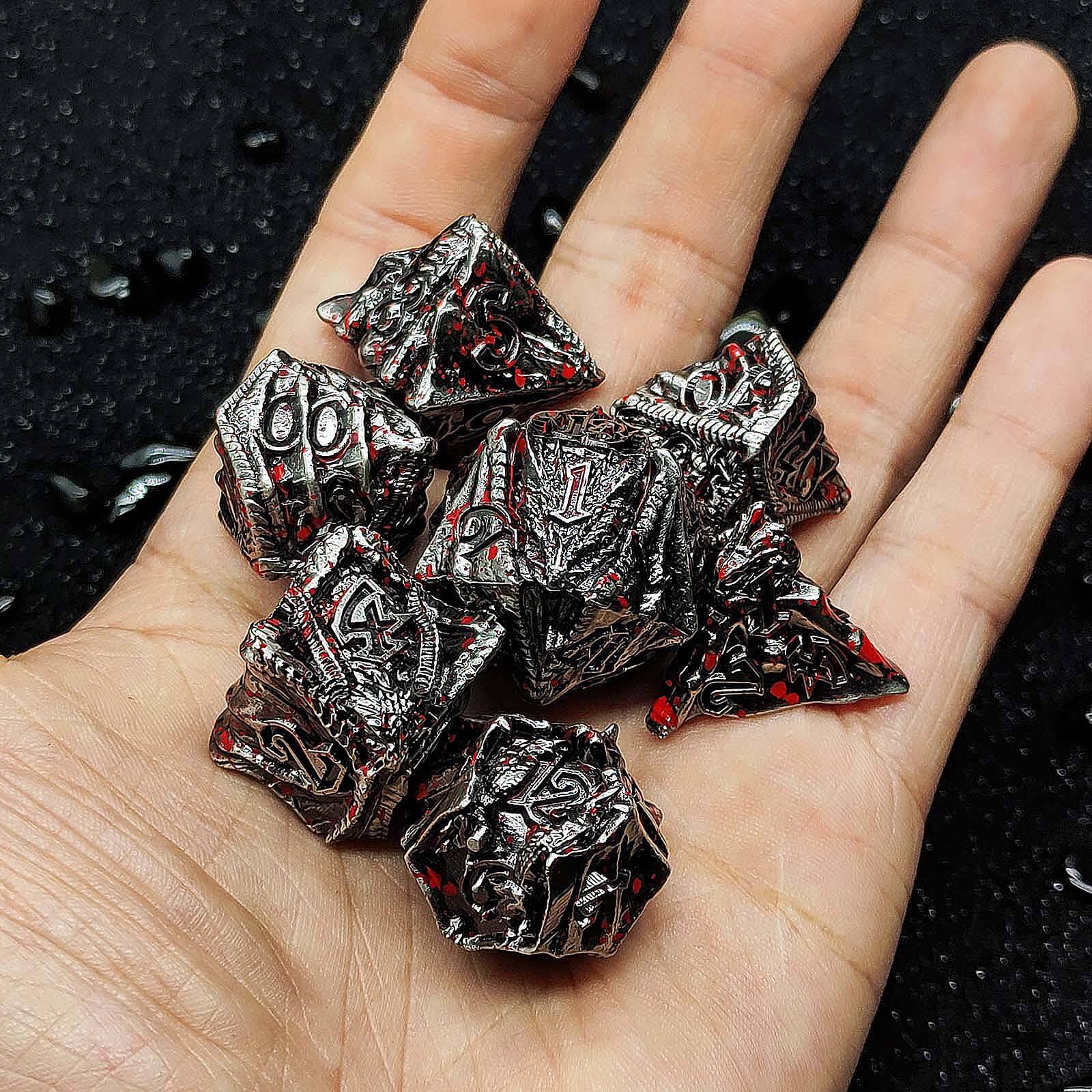 Flying Dragon Solid 7 Metal Dice Sets DnD - Dice of Dragons