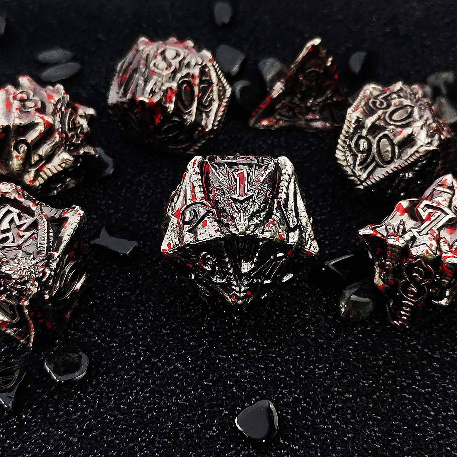 Flying Dragon Solid 7 Metal Dice Sets DnD - Dice of Dragons
