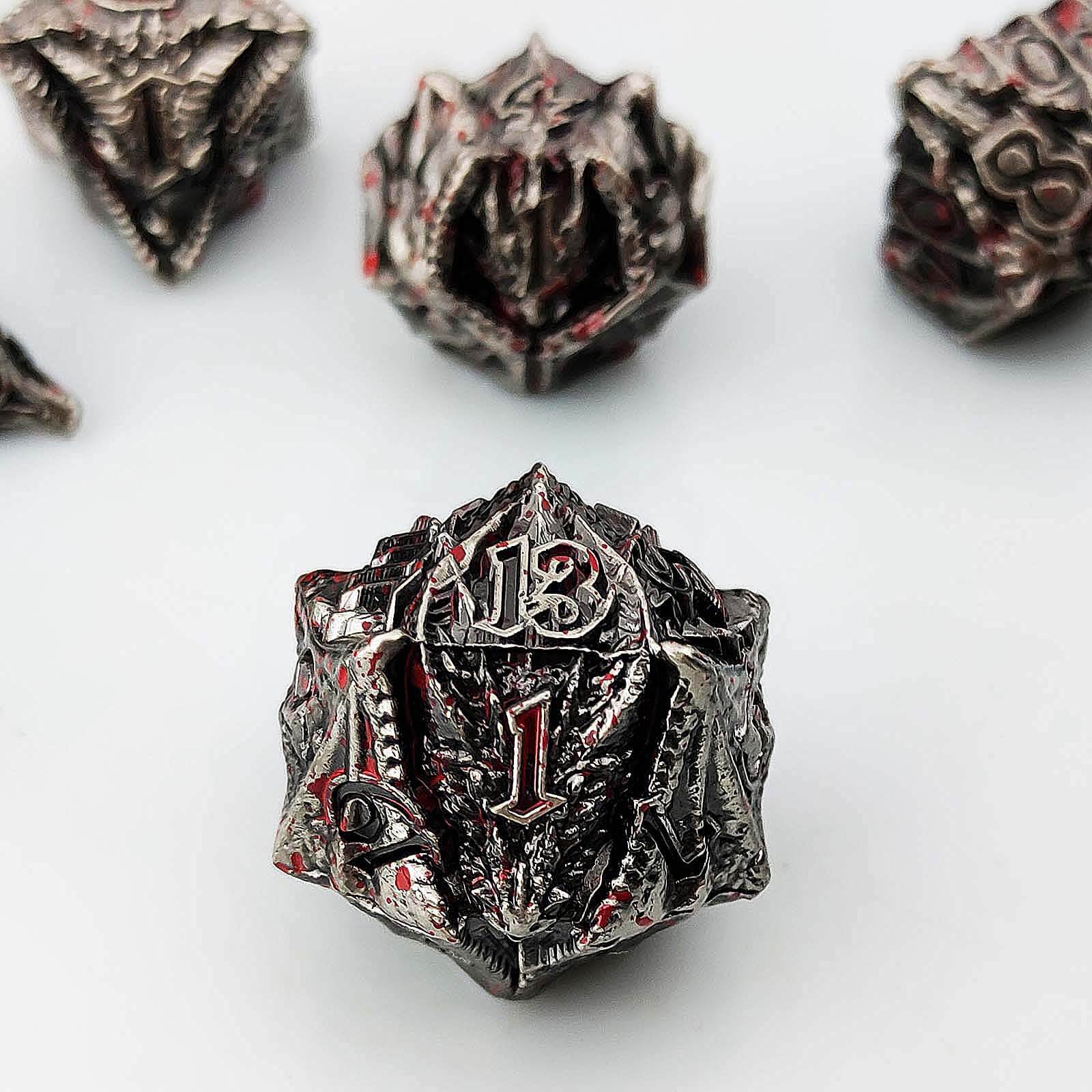 Flying Dragon Solid 7 Metal Dice Sets DnD - Dice of Dragons