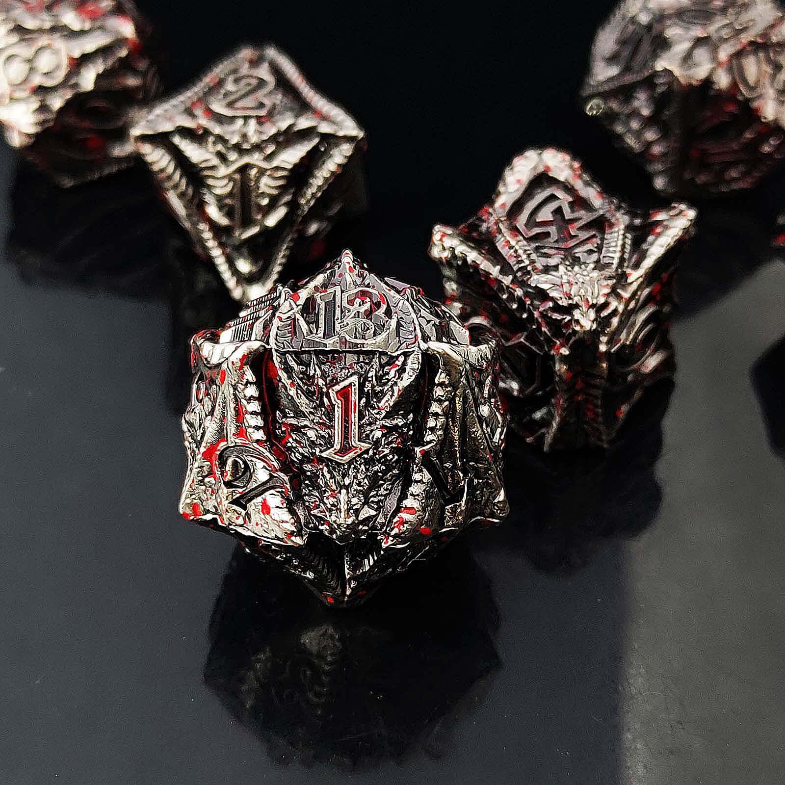 Flying Dragon Solid 7 Metal Dice Sets DnD - Dice of Dragons