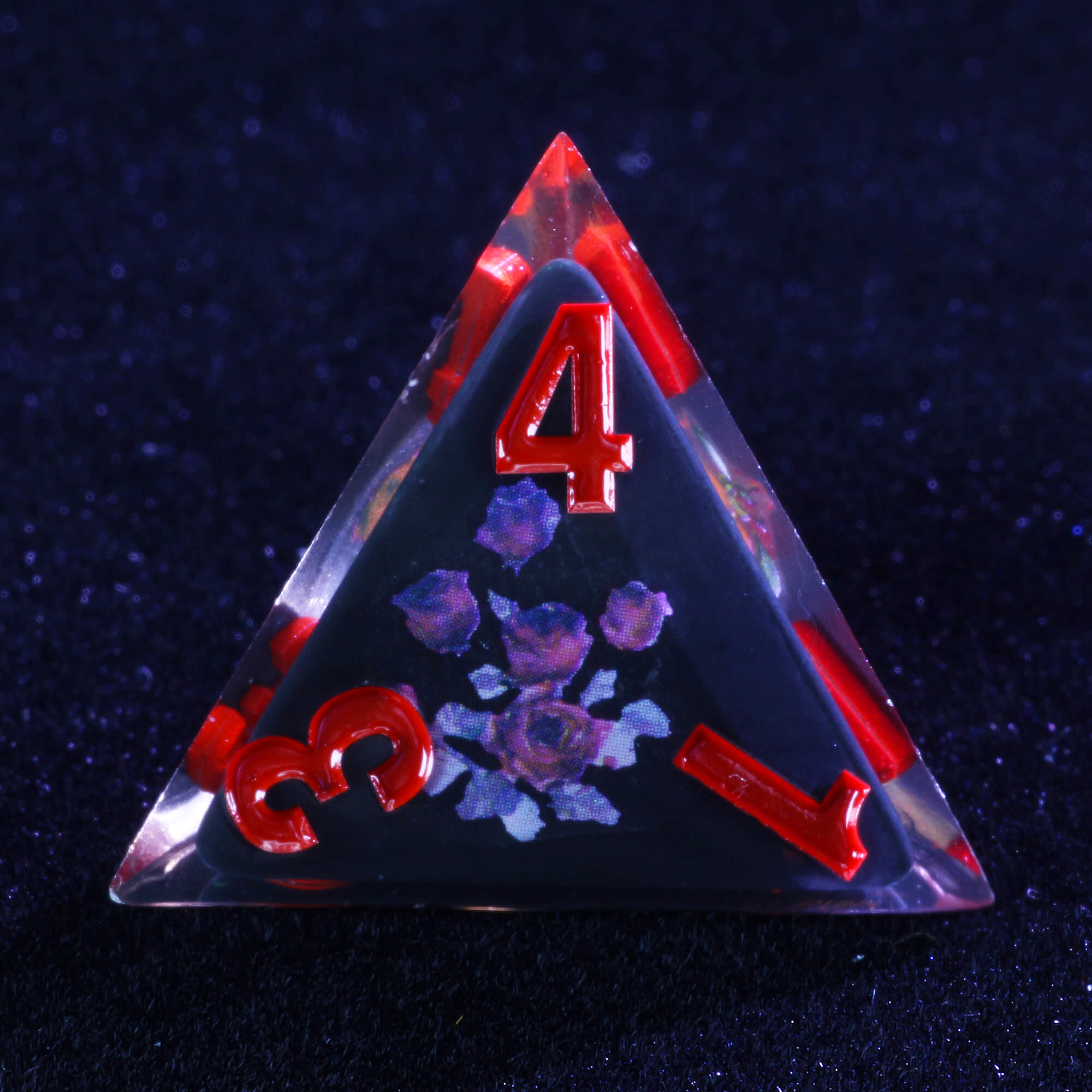 Gaming 7 Polyhedral Resin Dice Sets D&D Flower Black - Dice of Dragons