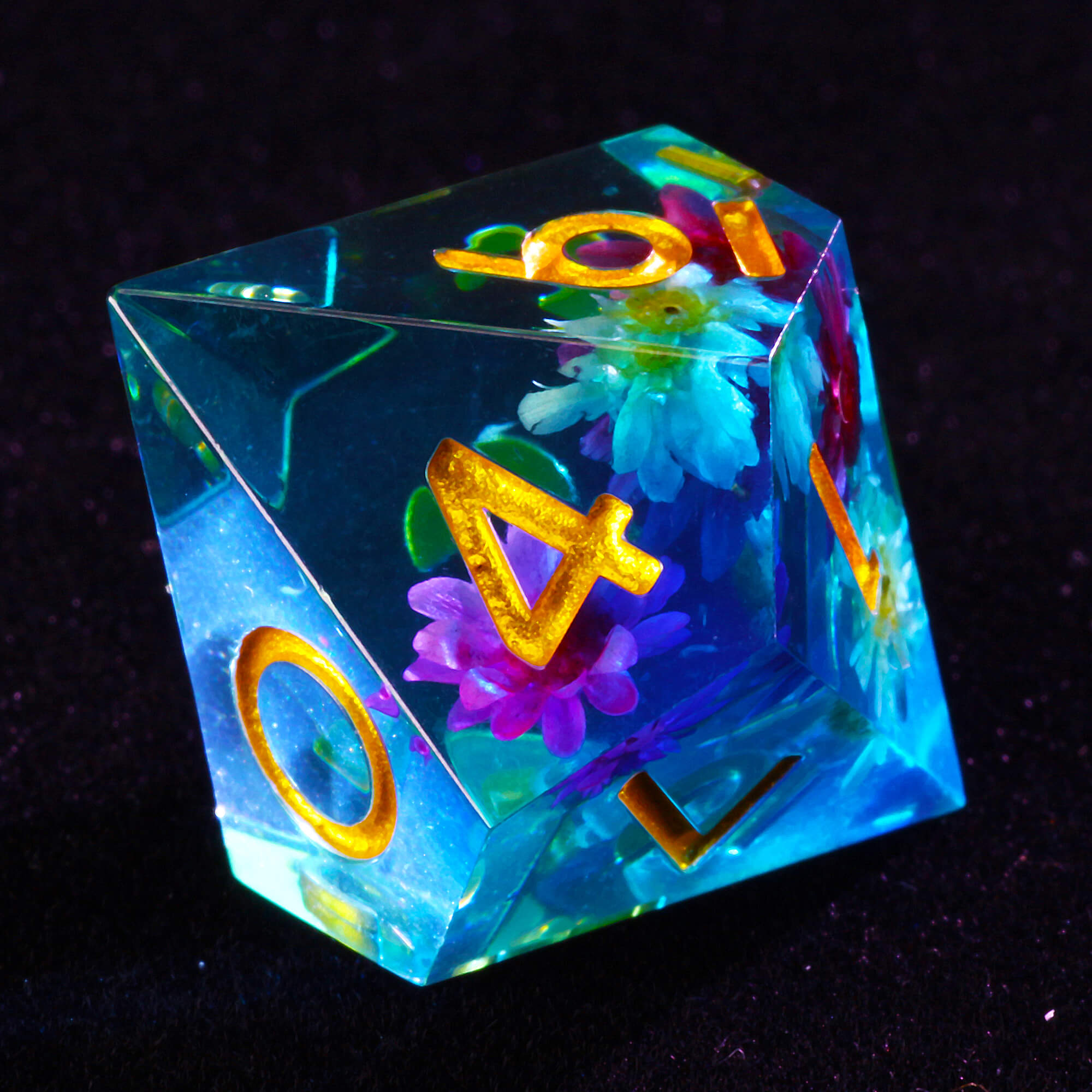 Gaming 7 Polyhedral Resin D&D Dice Sets Flower - Dice of Dragons
